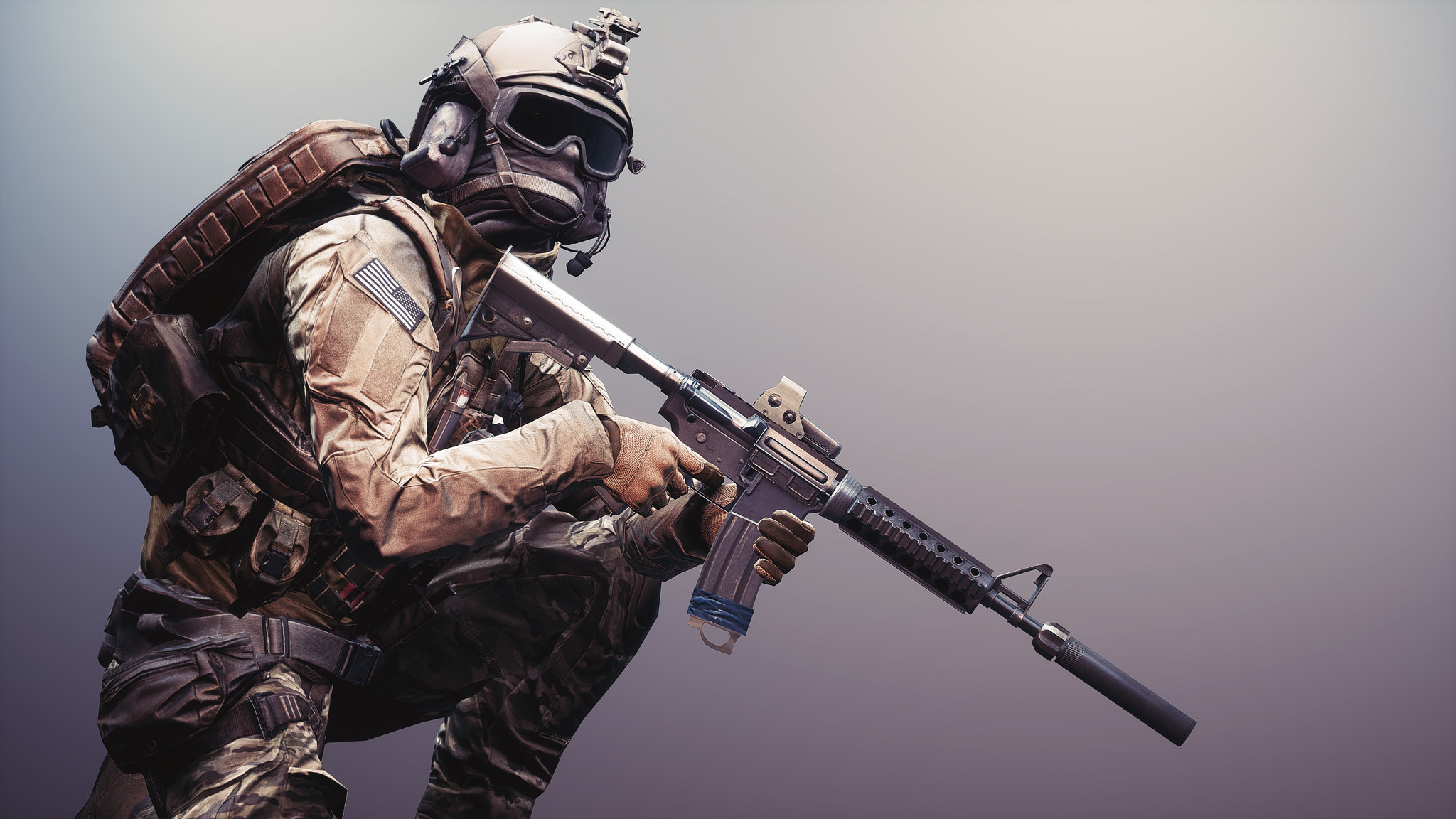 Handy-Wallpaper Schlachtfeld, Soldat, Computerspiele, Gewehr, Battlefield 4 kostenlos herunterladen.