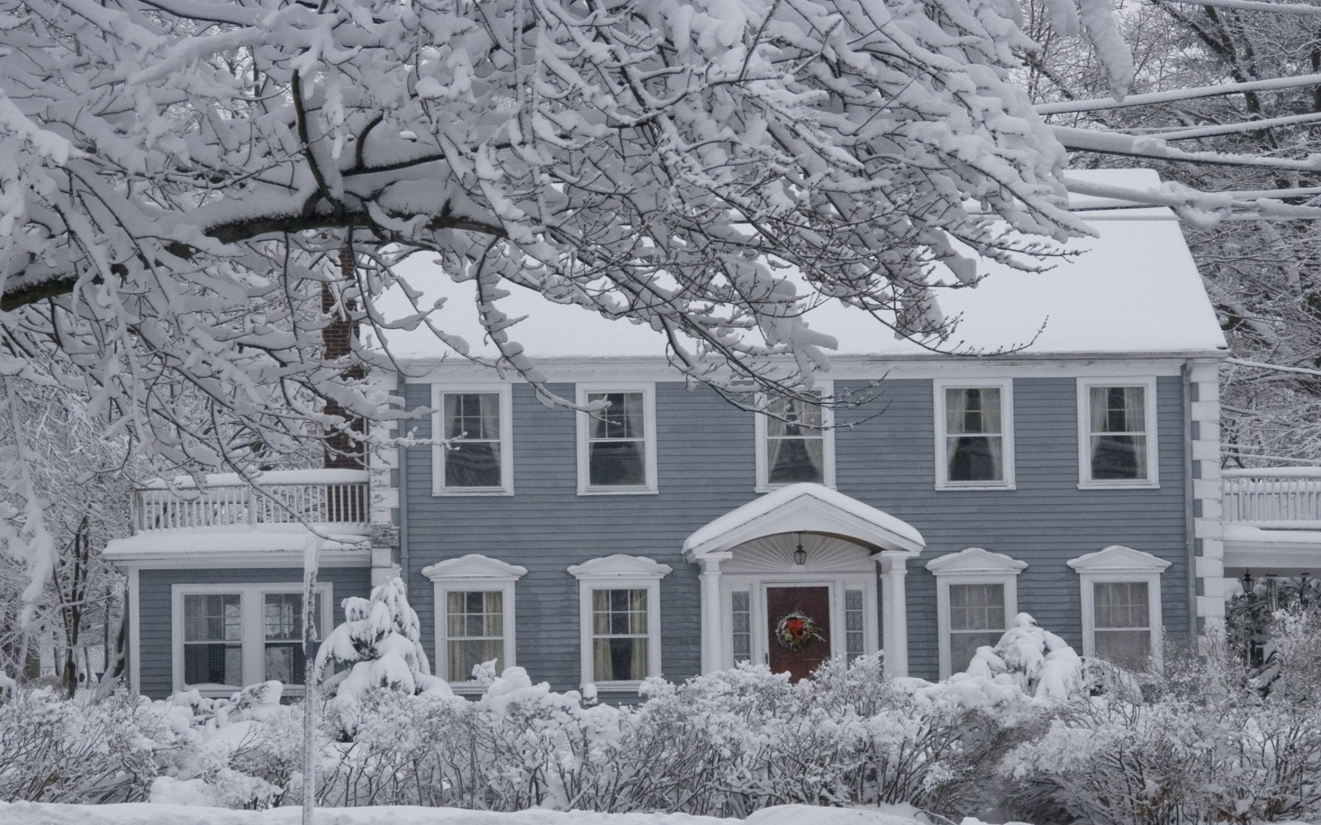 Laden Sie das Winter, Schnee, Baum, Haus, Erde, Menschengemacht-Bild kostenlos auf Ihren PC-Desktop herunter