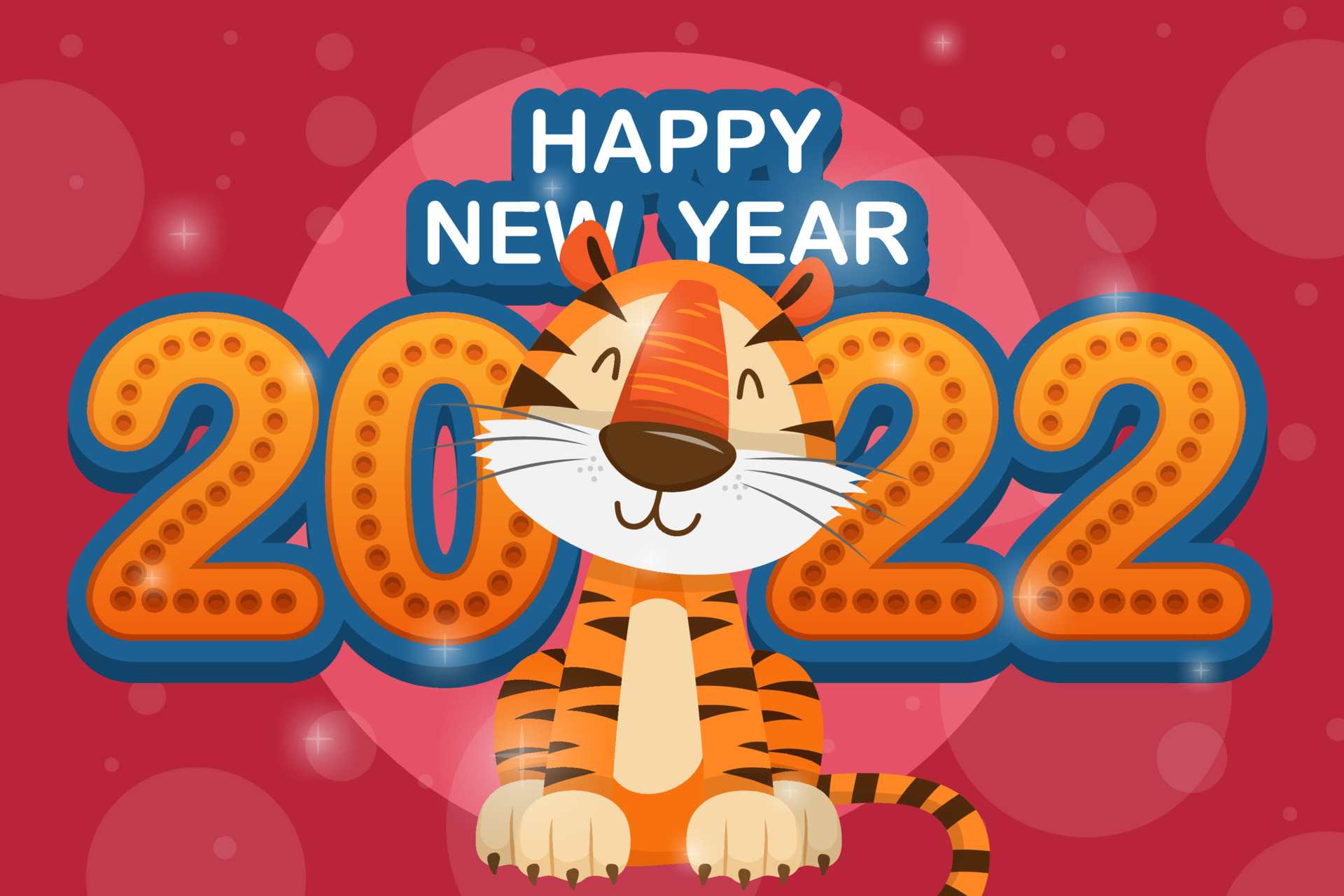 Скачать обои бесплатно Китайский Новый Год, Праздничные, С Новым Годом, Год Тигра картинка на рабочий стол ПК