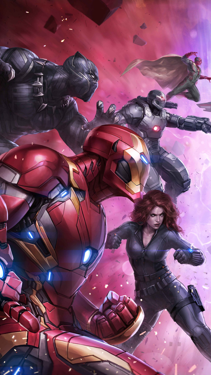video game, marvel: future fight, war machine, vision (marvel comics), iron man, black panther (marvel comics)