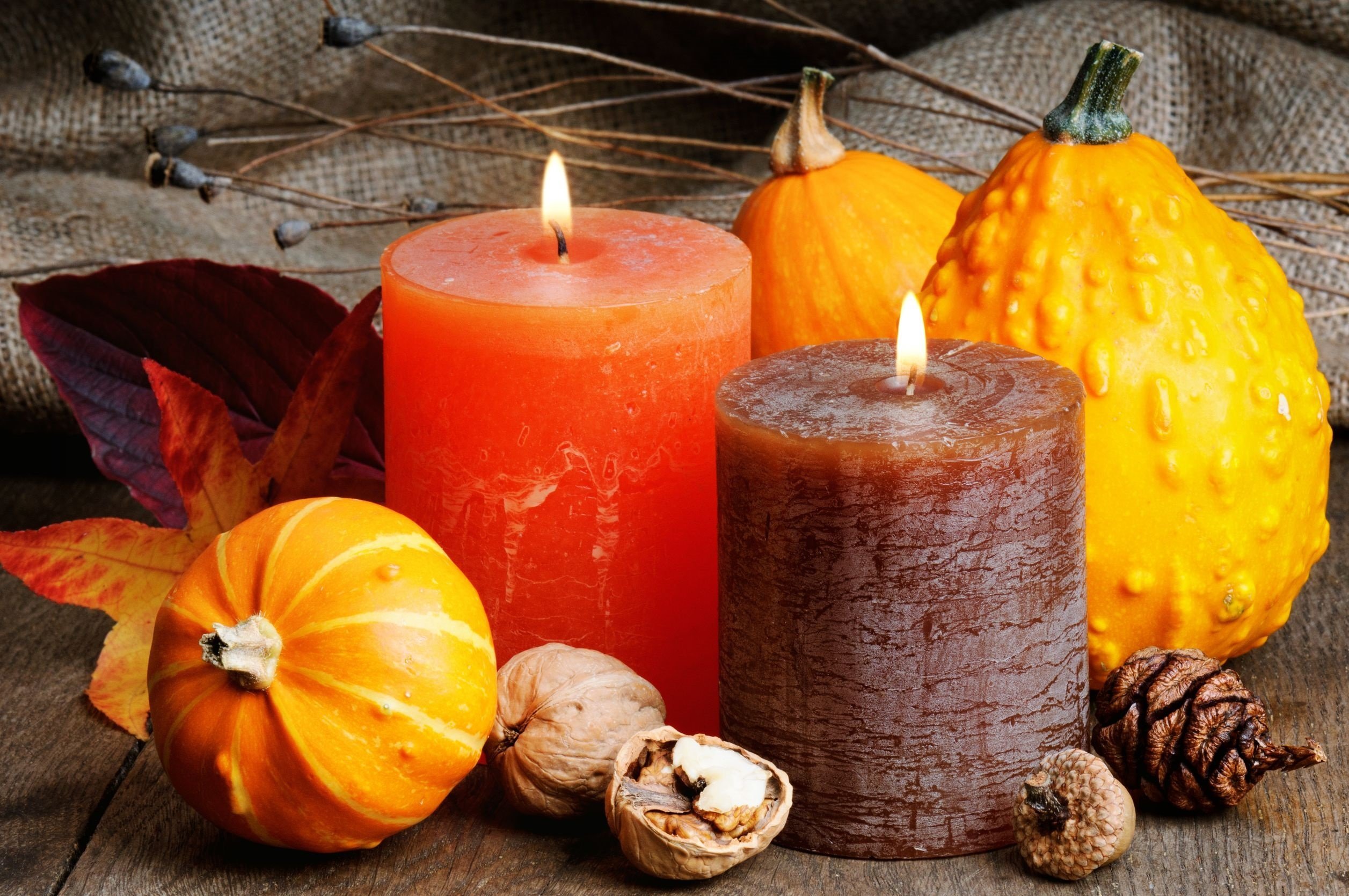 Download mobile wallpaper Still Life, Fall, Candle, Photography for free.