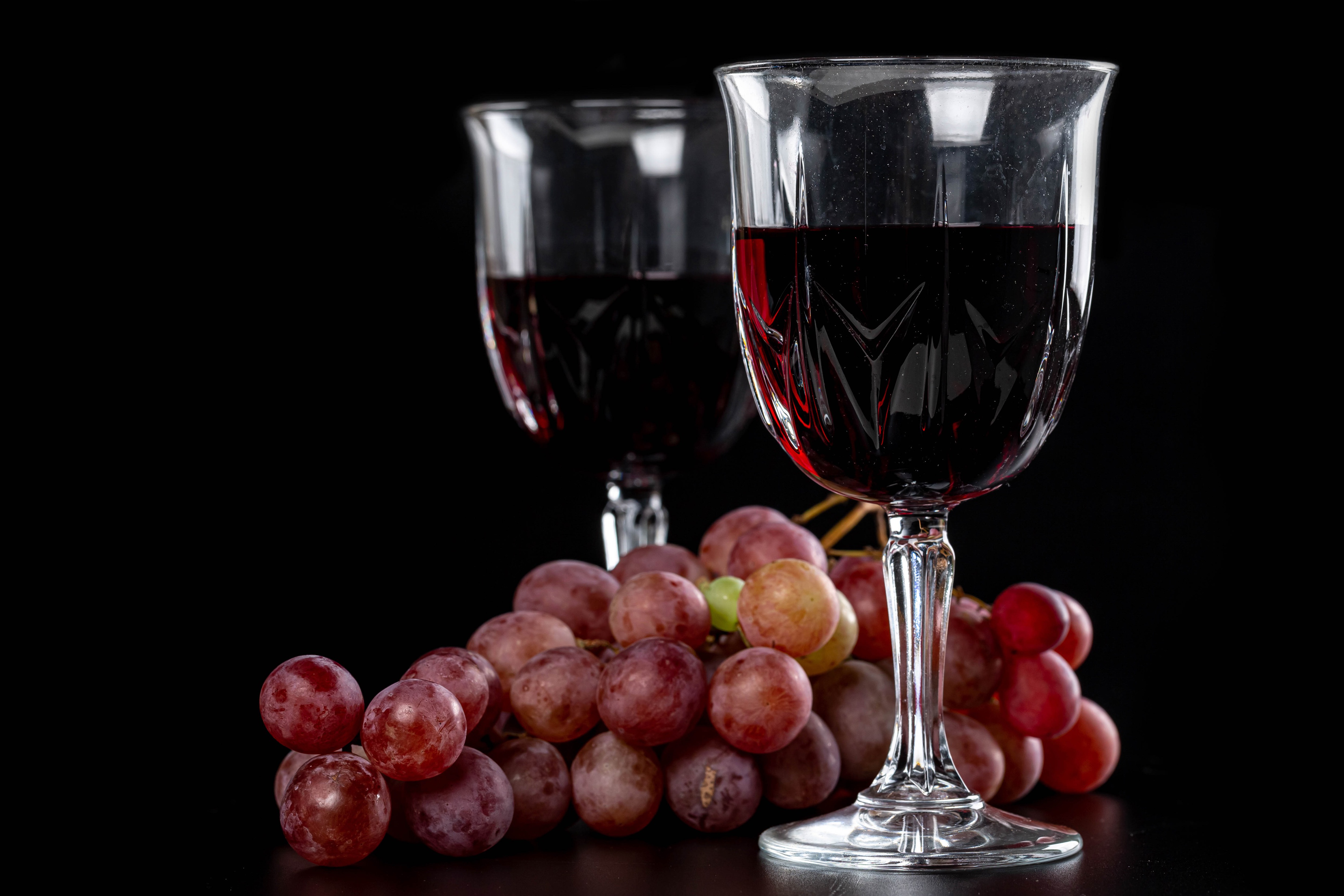 Download mobile wallpaper Food, Grapes, Glass, Wine for free.