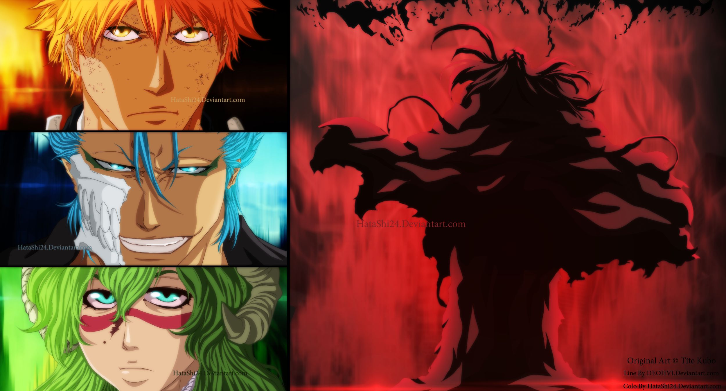 Baixar papel de parede para celular de Anime, Alvejante, Nelliel Tu Odelschwanck, Ichigo Kurosaki, Grimmjow Jaegerjaquez gratuito.