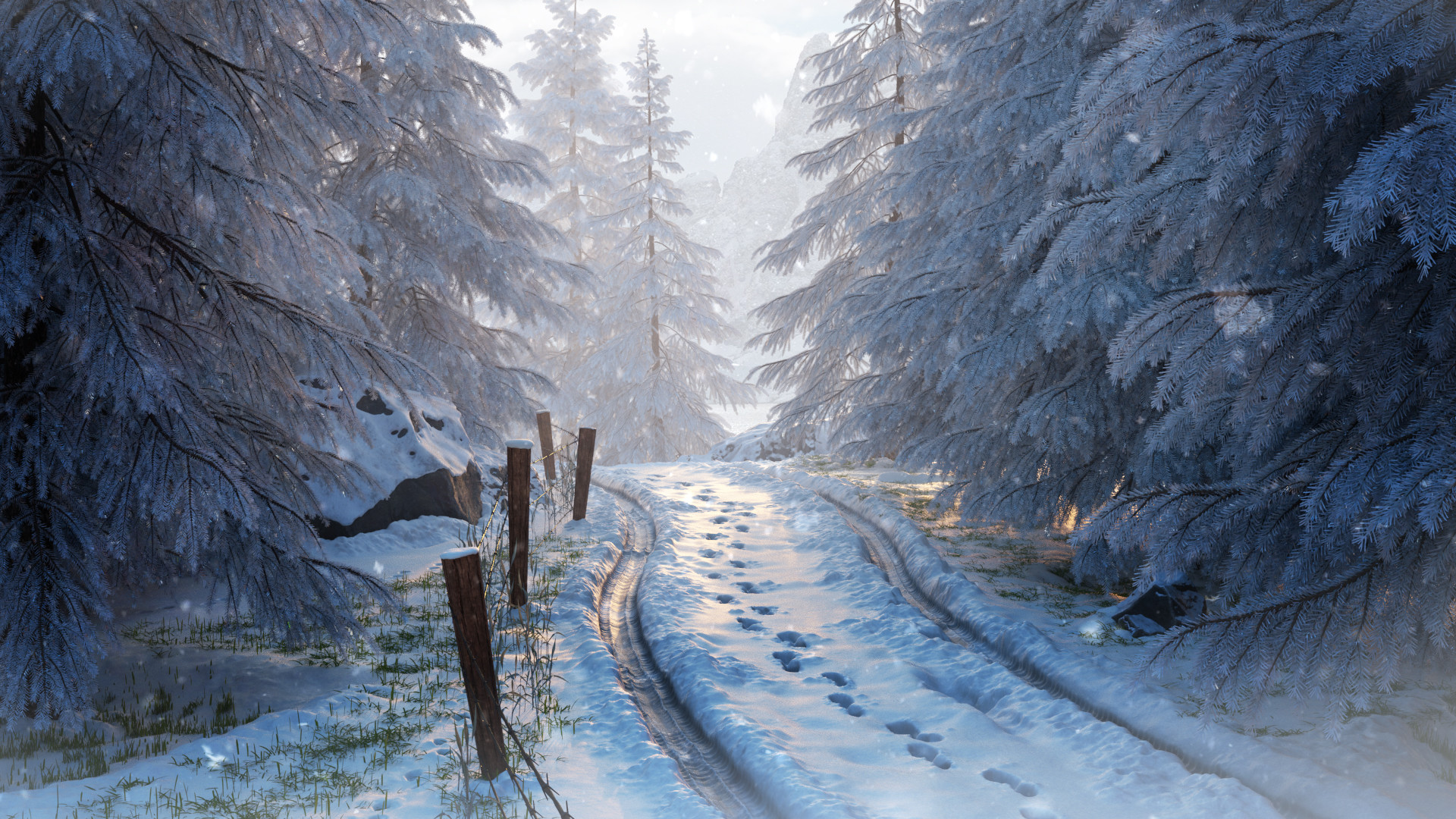 Скачать картинку Зима, Снег, Дорога, Дерево, Лёд, Земля/природа, Холодное Сердце в телефон бесплатно.