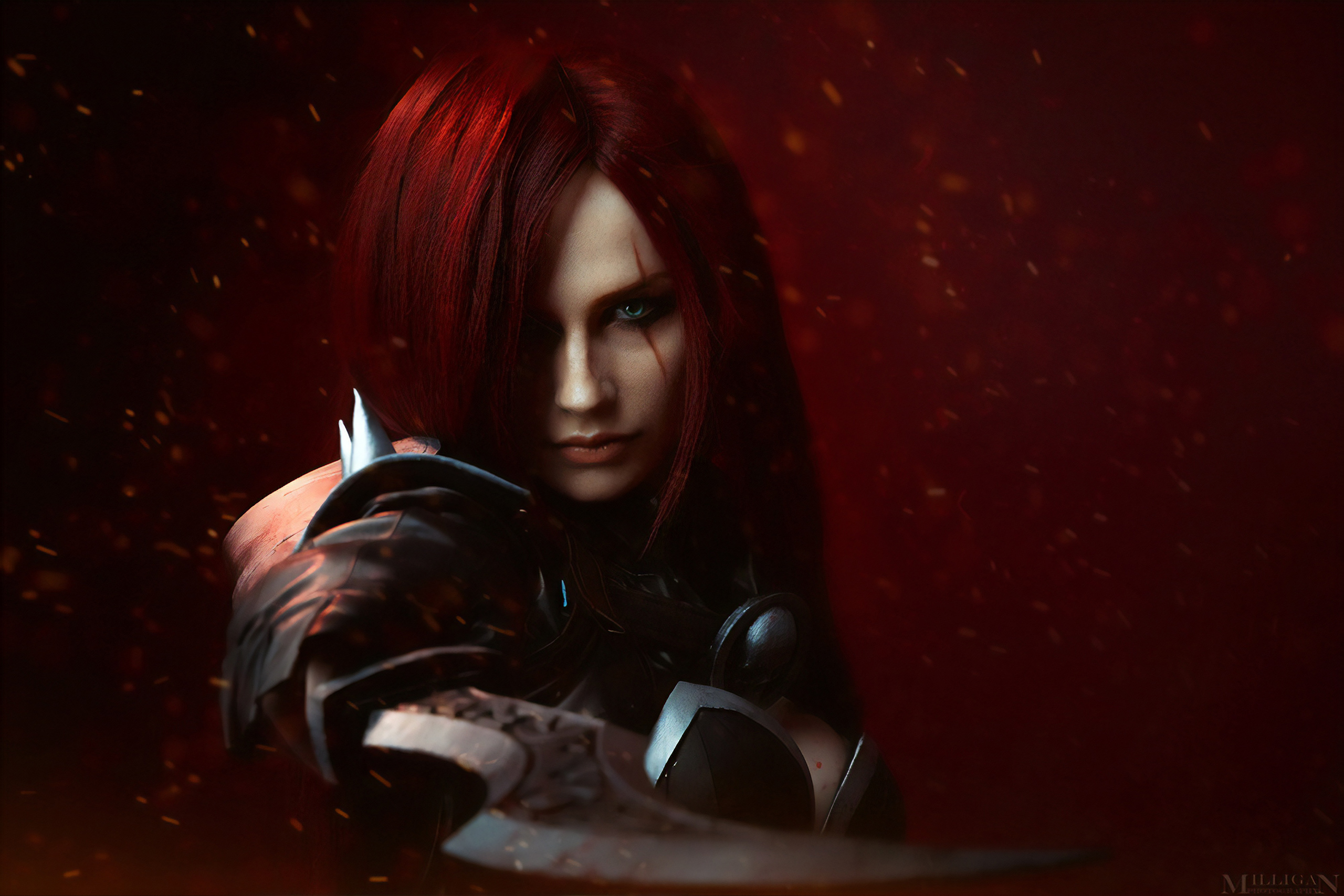 Free download wallpaper League Of Legends, Women, Red Hair, Cosplay, Katarina (League Of Legends) on your PC desktop