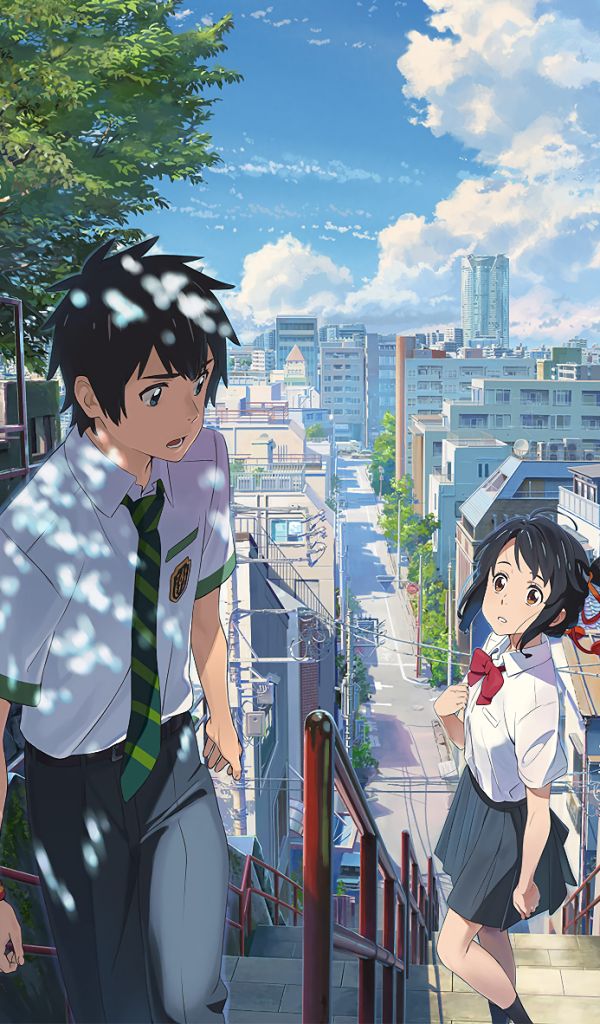 Handy-Wallpaper Animes, Your Name Gestern Heute Und Für Immer, Kimi No Na Wa, Mitsuha Miyamizu, Taki Tachibana kostenlos herunterladen.