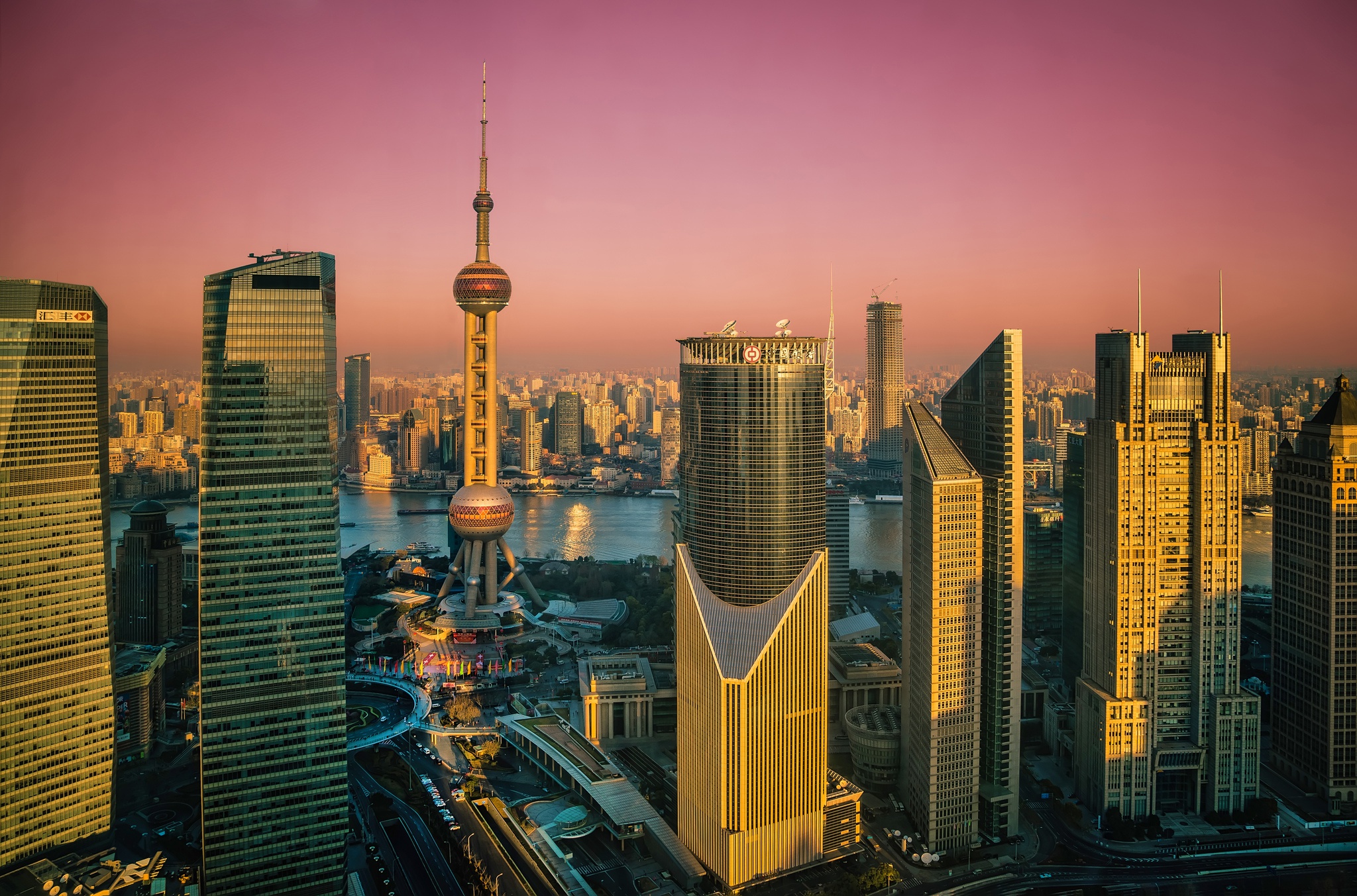 413369壁紙のダウンロードマンメイド, 上海, 建物, 中国, 街, 東方明珠塔, 超高層ビル, 都市-スクリーンセーバーと写真を無料で