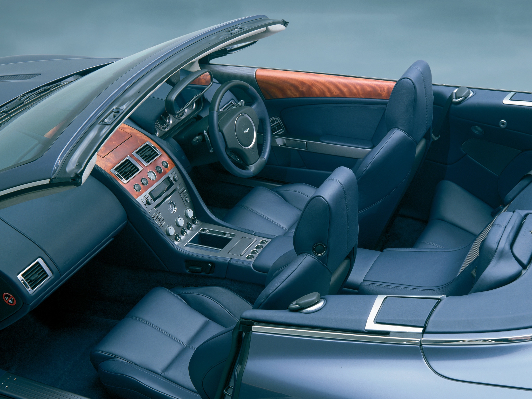 interior, aston martin, cars, black, steering wheel, rudder, salon, 2004, db9
