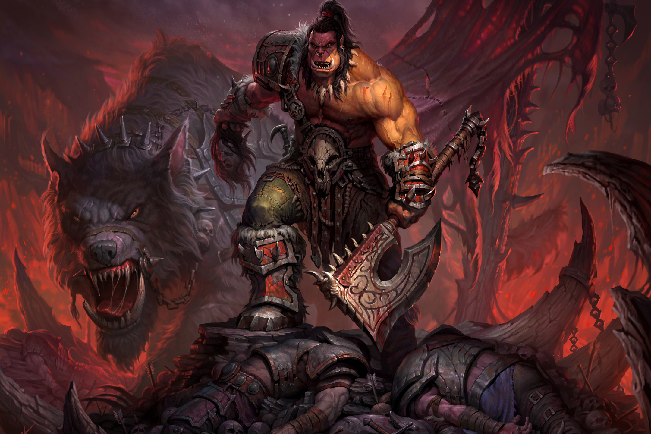 無料モバイル壁紙テレビゲーム, ワールド オブ ウォークラフト, World Of Warcraft: Draenor の武将をダウンロードします。