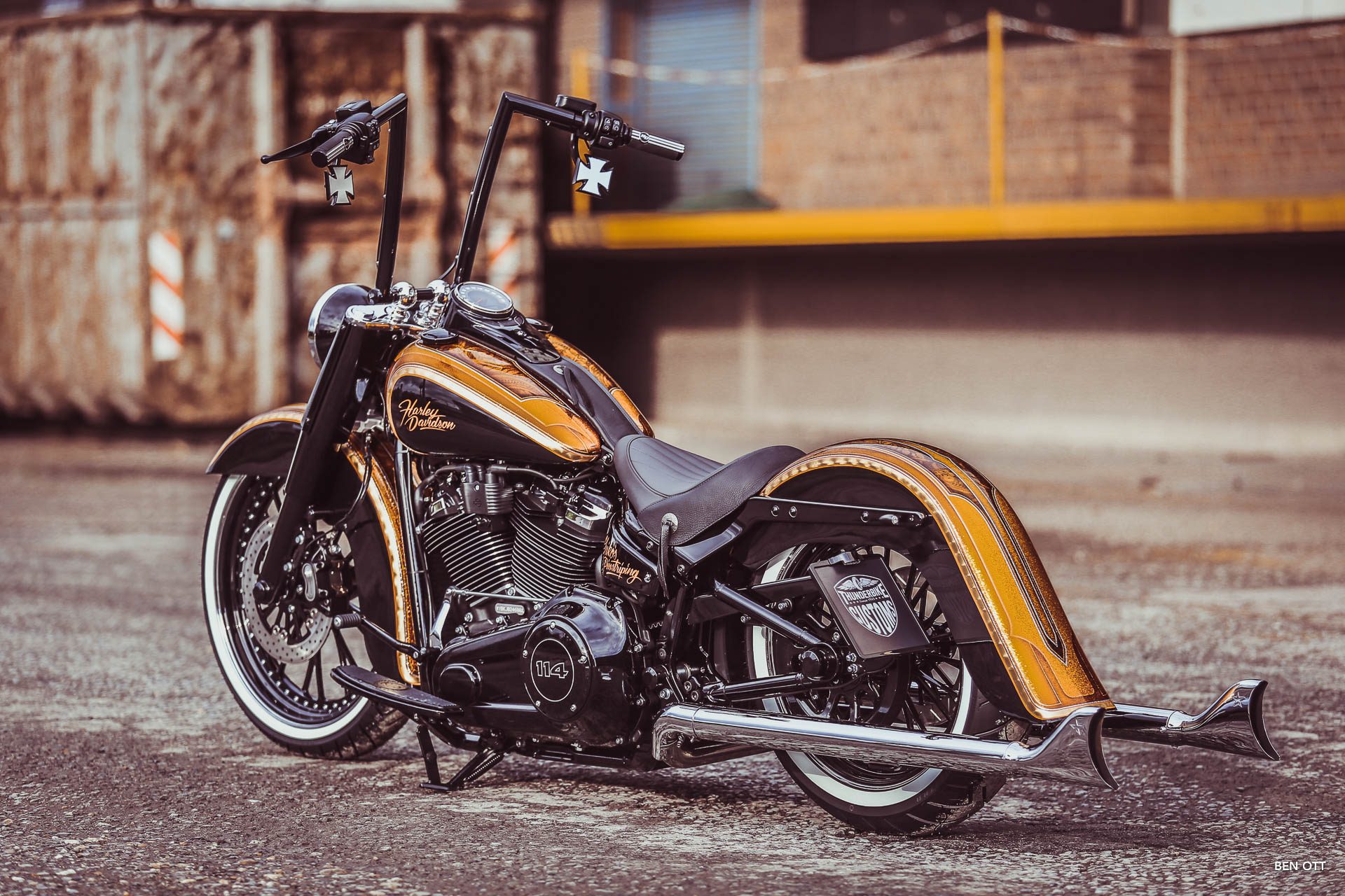 Handy-Wallpaper Motorräder, Harley Davidson, Fahrzeuge, Custombike, Thunderbike Zoll kostenlos herunterladen.