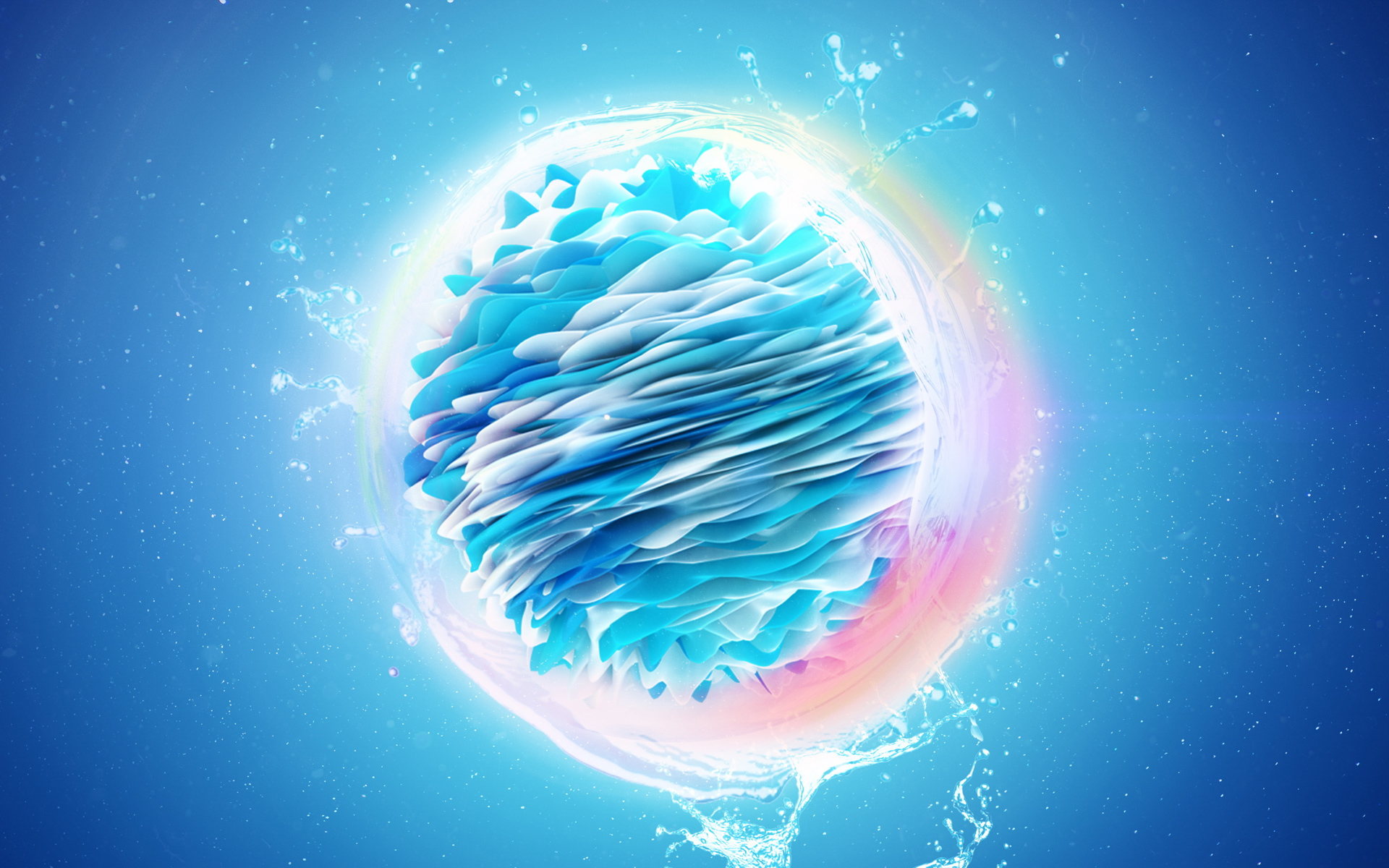 Download mobile wallpaper Abstract, Water, Fractal, Ball for free.