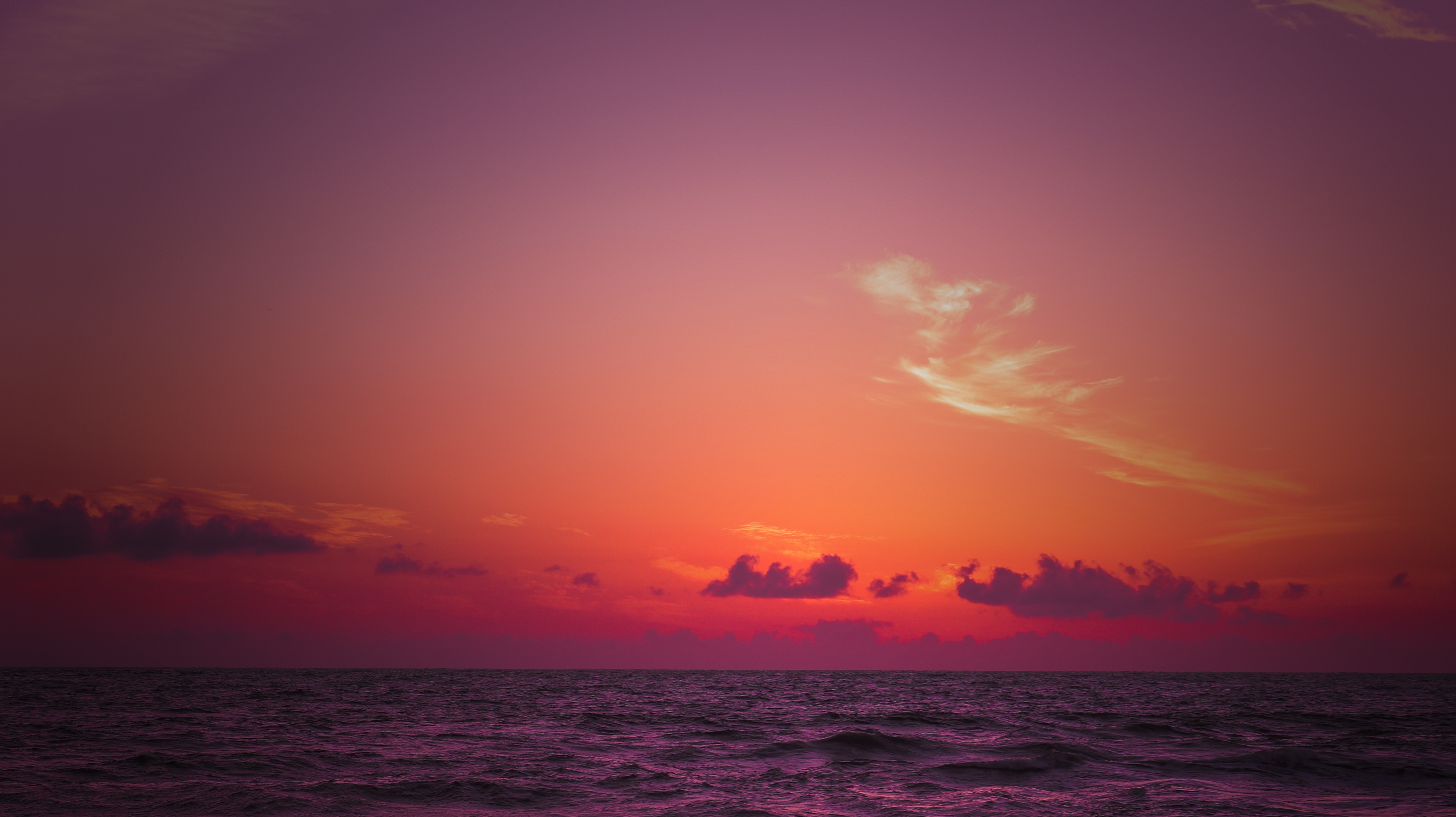 Download mobile wallpaper Nature, Horizon, Sea, Waves, Sunset for free.