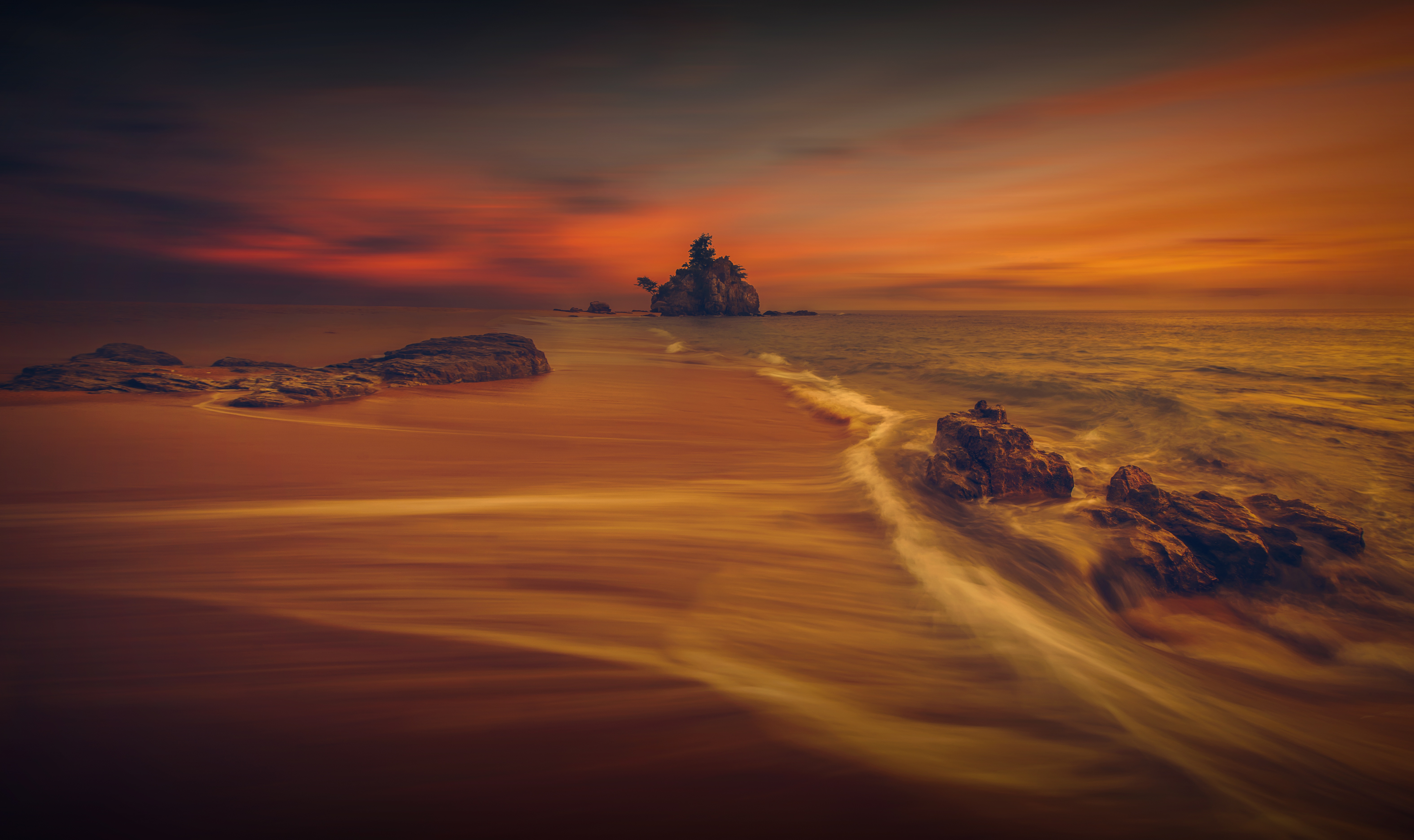 Free download wallpaper Nature, Sunset, Beach, Sand, Horizon, Ocean, Earth on your PC desktop