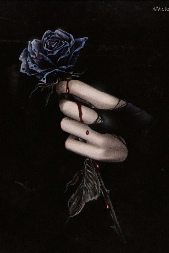 Download mobile wallpaper Gothic, Love, Blood, Dark, Rose, Romantic for free.