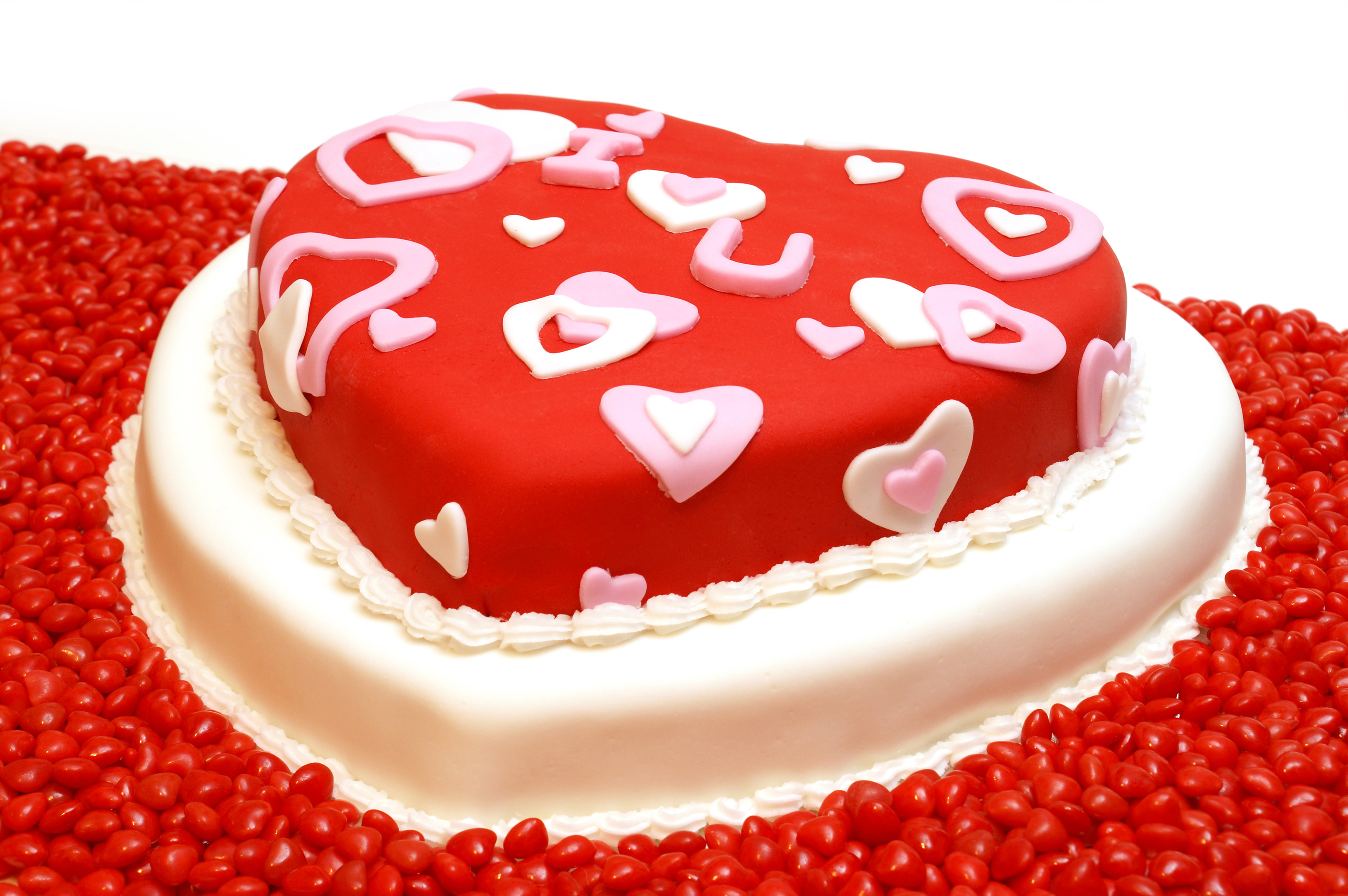 Download mobile wallpaper Valentine's Day, Holiday, Cake, Candy, Heart Shaped, Pastry for free.