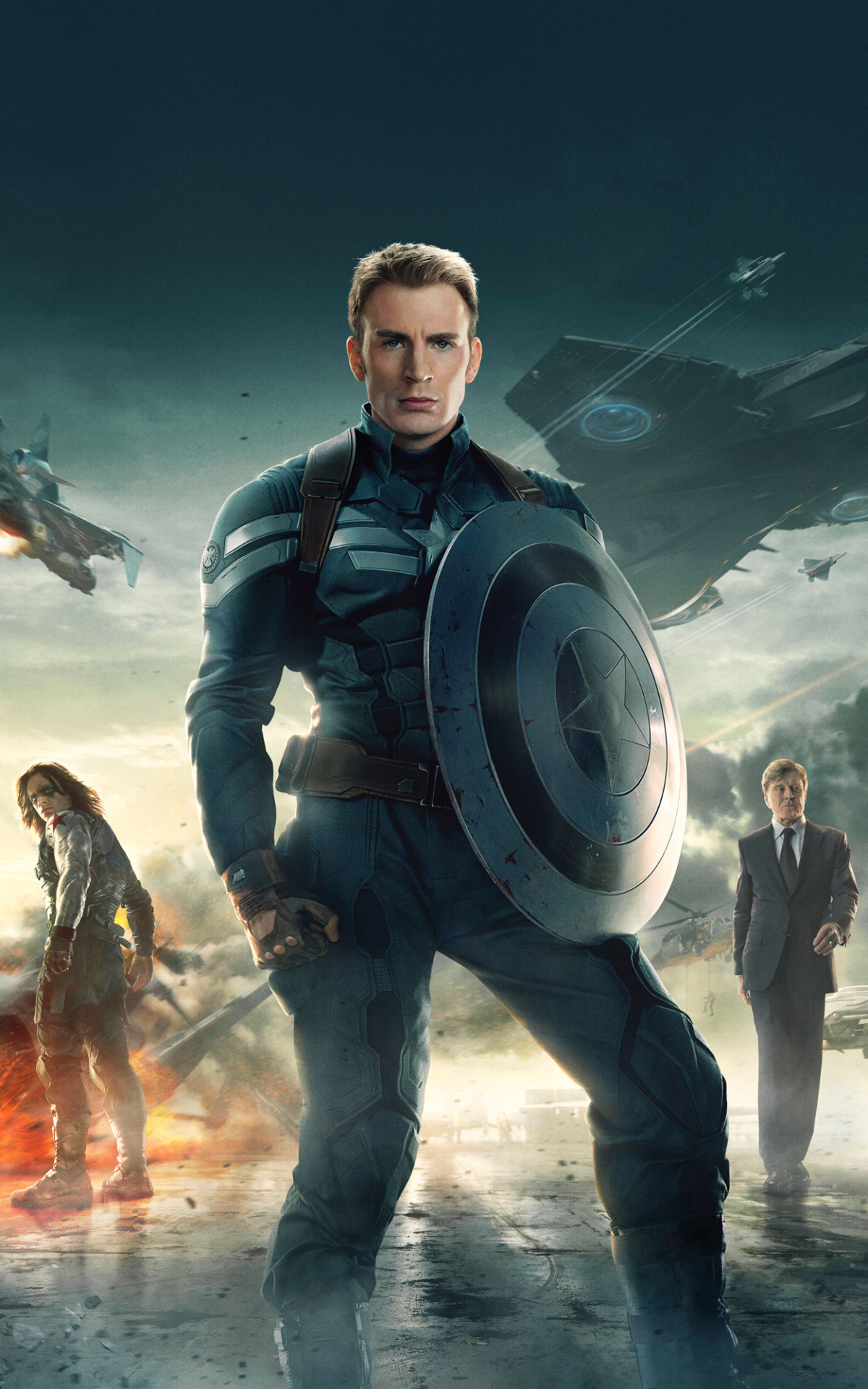 Handy-Wallpaper Captain America, Chris Evans, Filme, Kapitän Amerika, Wintersoldat, The Return Of The First Avenger, Sebastian Stan kostenlos herunterladen.
