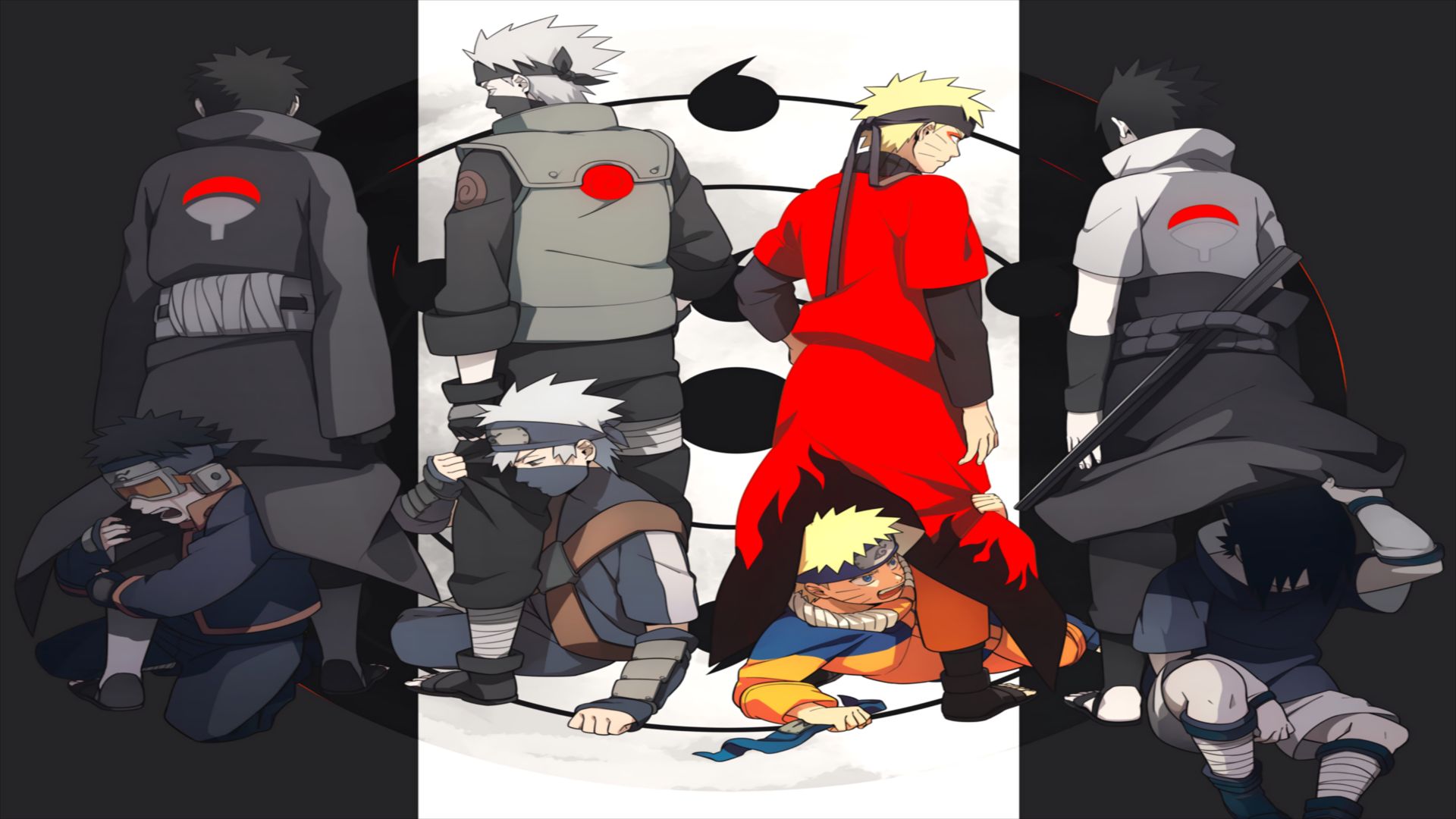 Descarga gratuita de fondo de pantalla para móvil de Naruto, Animado, Sasuke Uchiha, Naruto Uzumaki, Kakashi Hatake, Obito Uchiha.