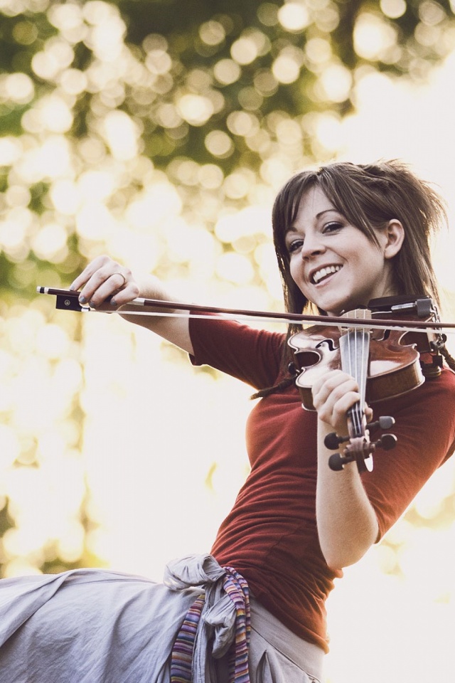 Handy-Wallpaper Musik, Lächeln, Lindsey Stirling, Violinist kostenlos herunterladen.