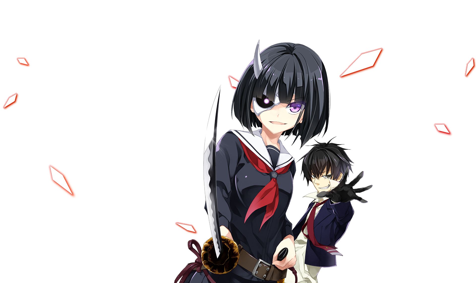 anime, armed girl's machiavellism, fudou nomura, rin onigawara