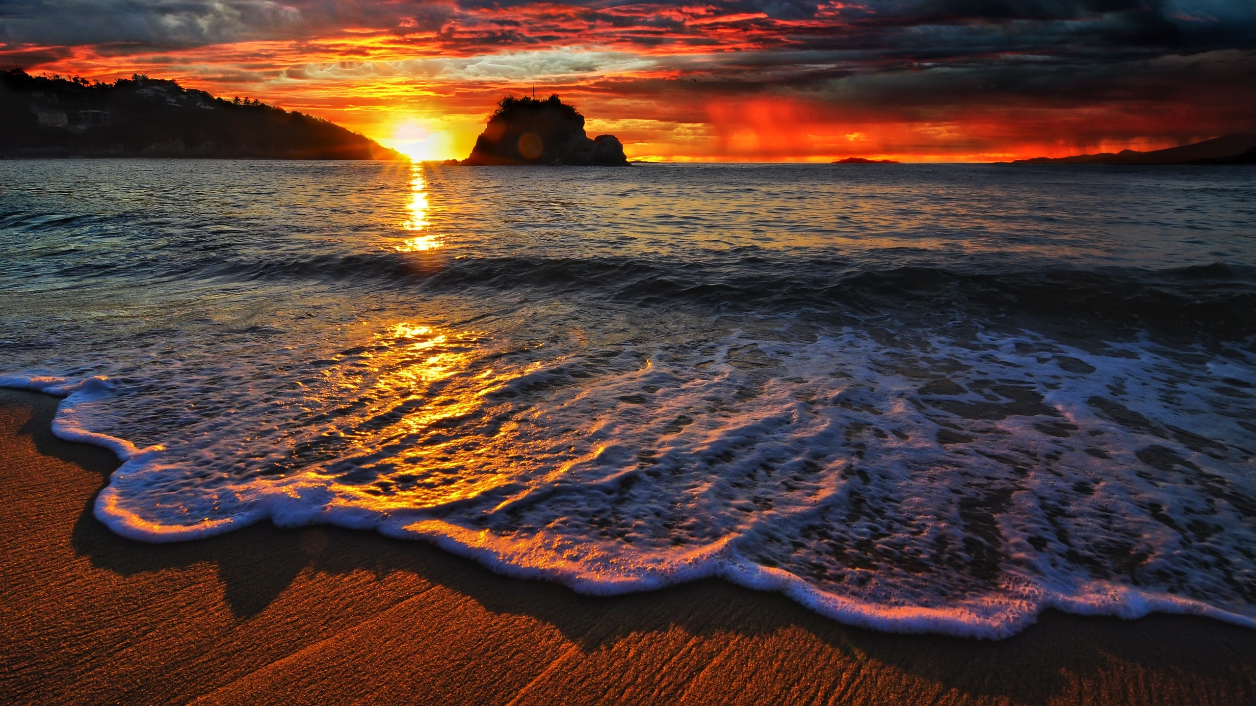 sunset, earth, seashore, mexico, ocean, sea