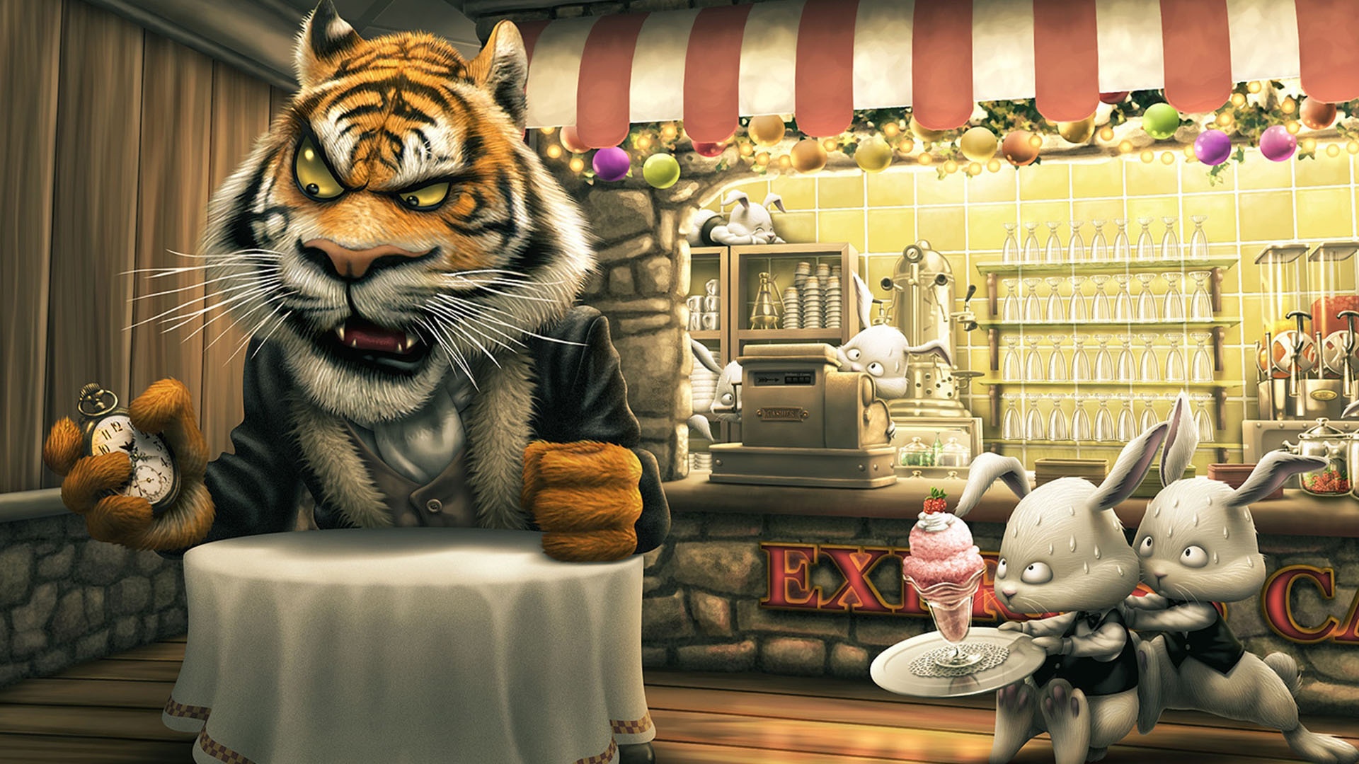 Free download wallpaper Cartoon, Tiger, Animal, Humor on your PC desktop