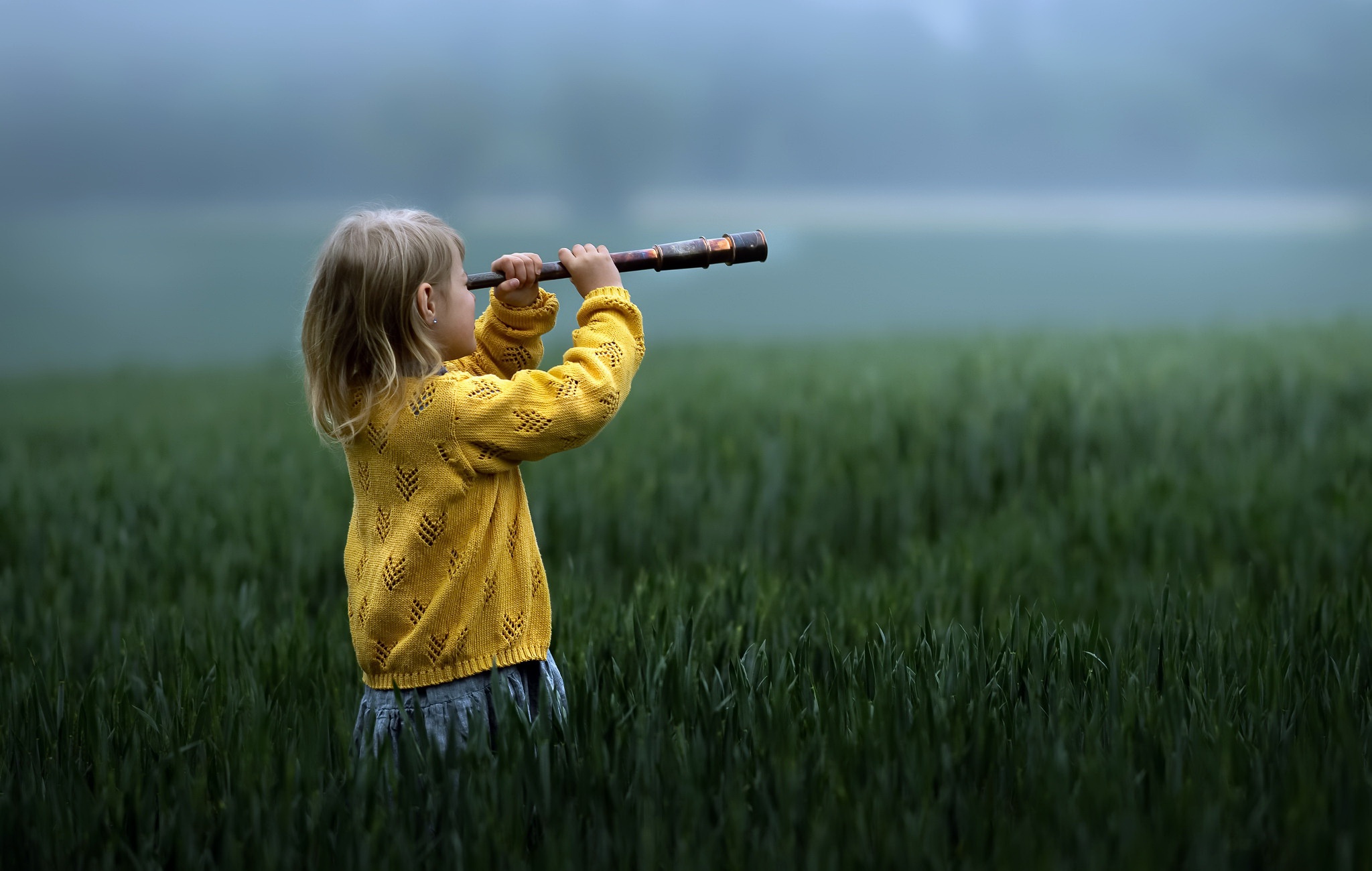 Download mobile wallpaper Child, Photography, Telescope for free.