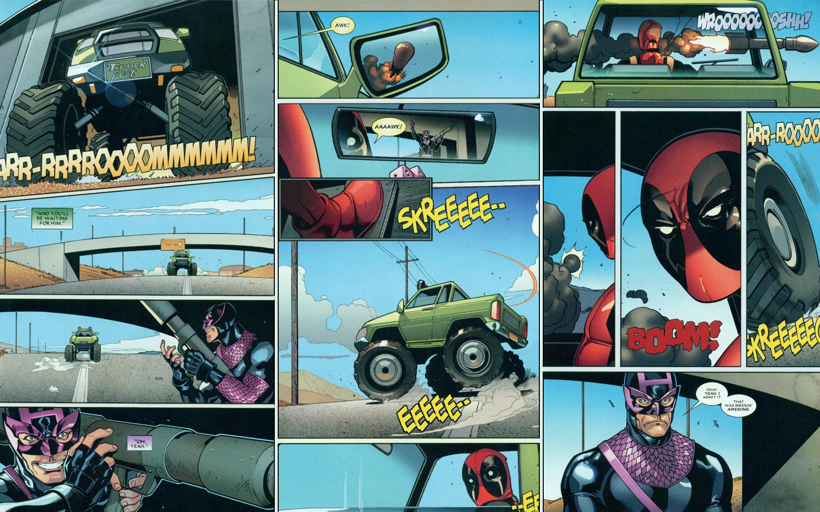 Download mobile wallpaper Deadpool, Comics, Hawkeye for free.