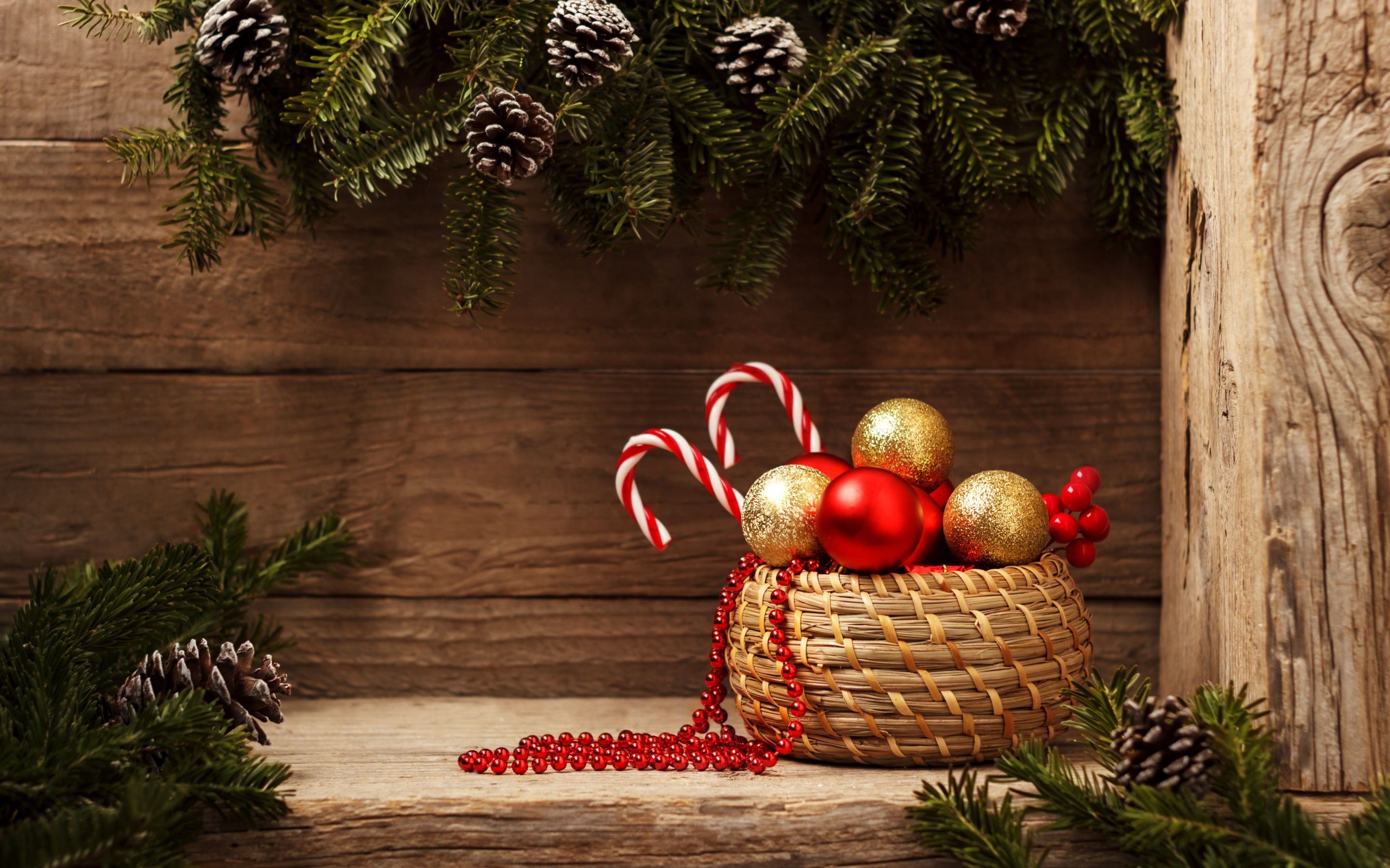 Free download wallpaper Wood, Christmas, Holiday, Basket, Candy Cane on your PC desktop