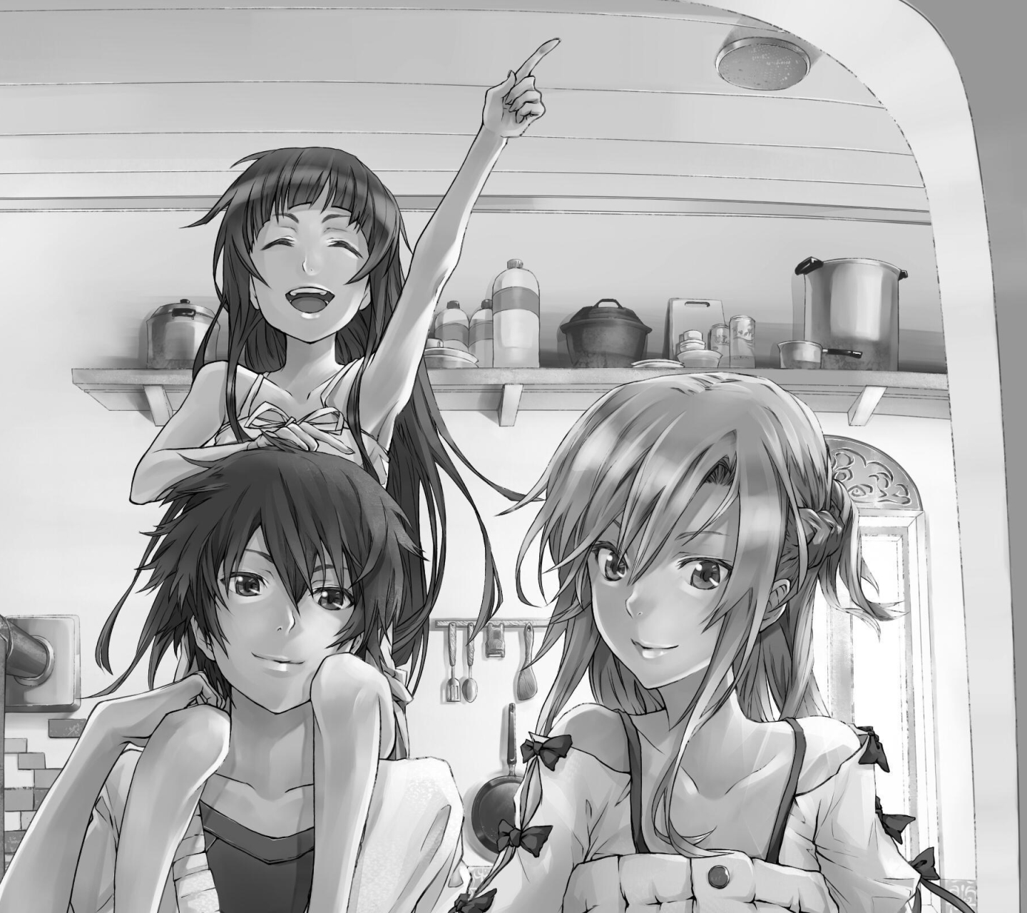 Laden Sie das Animes, Asuna Yuuki, Sword Art Online, Kirito (Schwertkunst Online), Yui (Schwertkunst Online)-Bild kostenlos auf Ihren PC-Desktop herunter