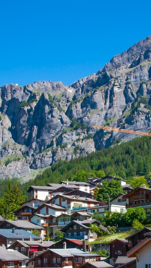 Téléchargez des papiers peints mobile Montagne, Village, Suisse, Construction Humaine, La Nature, Montreux gratuitement.