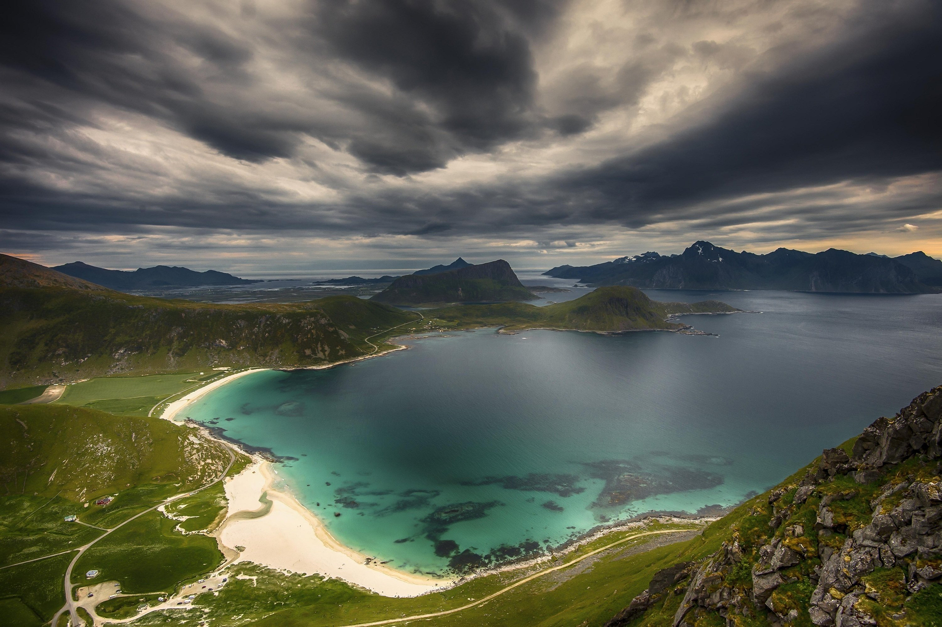 Free download wallpaper Sea, Mountain, Ocean, Earth, Norway, Bay, Coastline on your PC desktop
