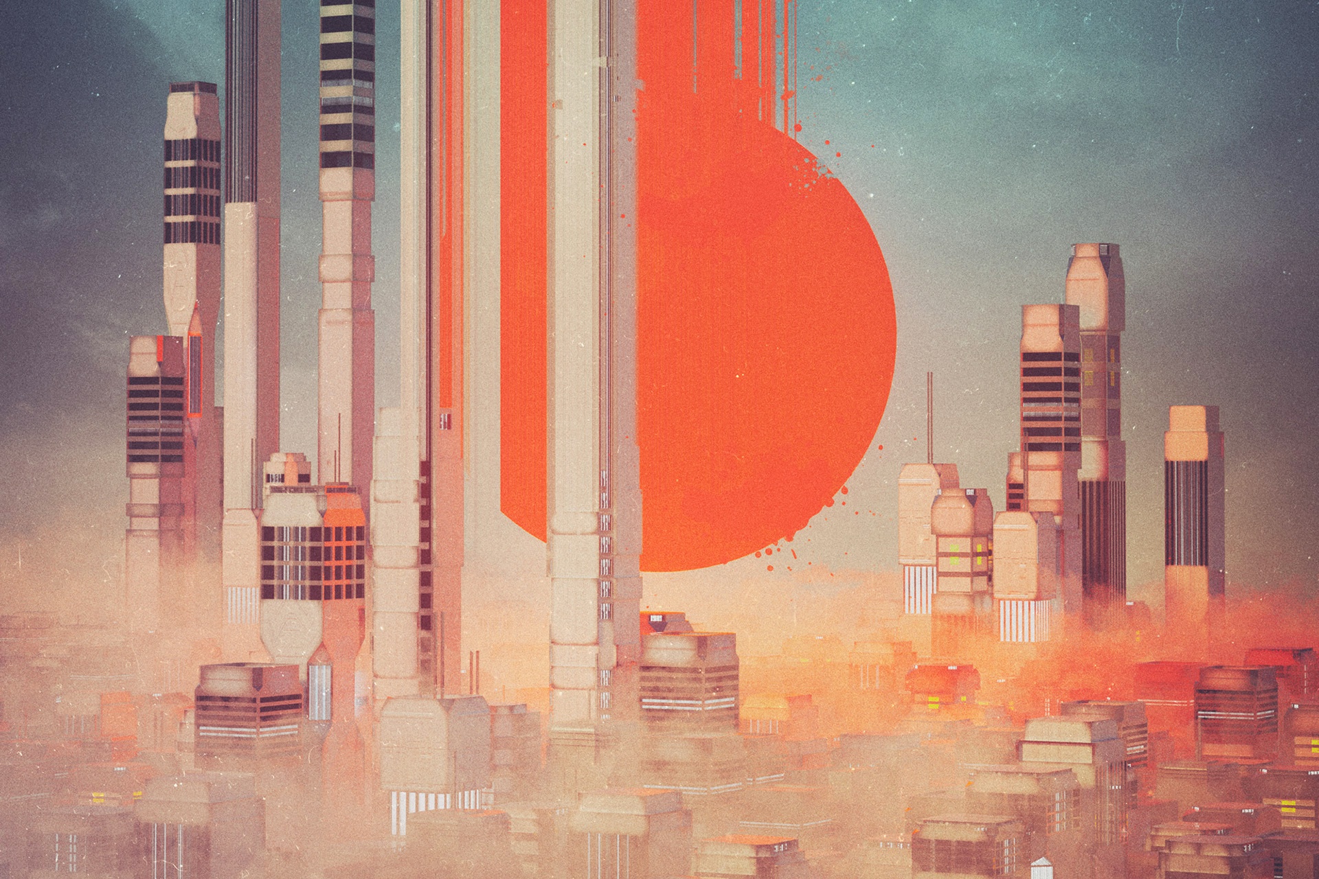 Download mobile wallpaper Sun, City, Skyscraper, Building, Sci Fi for free.