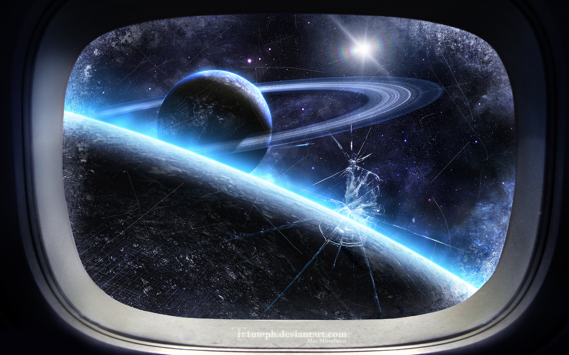 626809 télécharger le fond d'écran planètes, science fiction, main, planète, anneau planétaire, saturne, espace, vaisseau spatial, fenêtre - économiseurs d'écran et images gratuitement