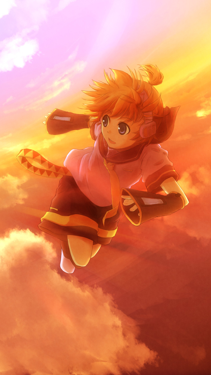 Download mobile wallpaper Anime, Cloud, Vocaloid, Len Kagamine for free.