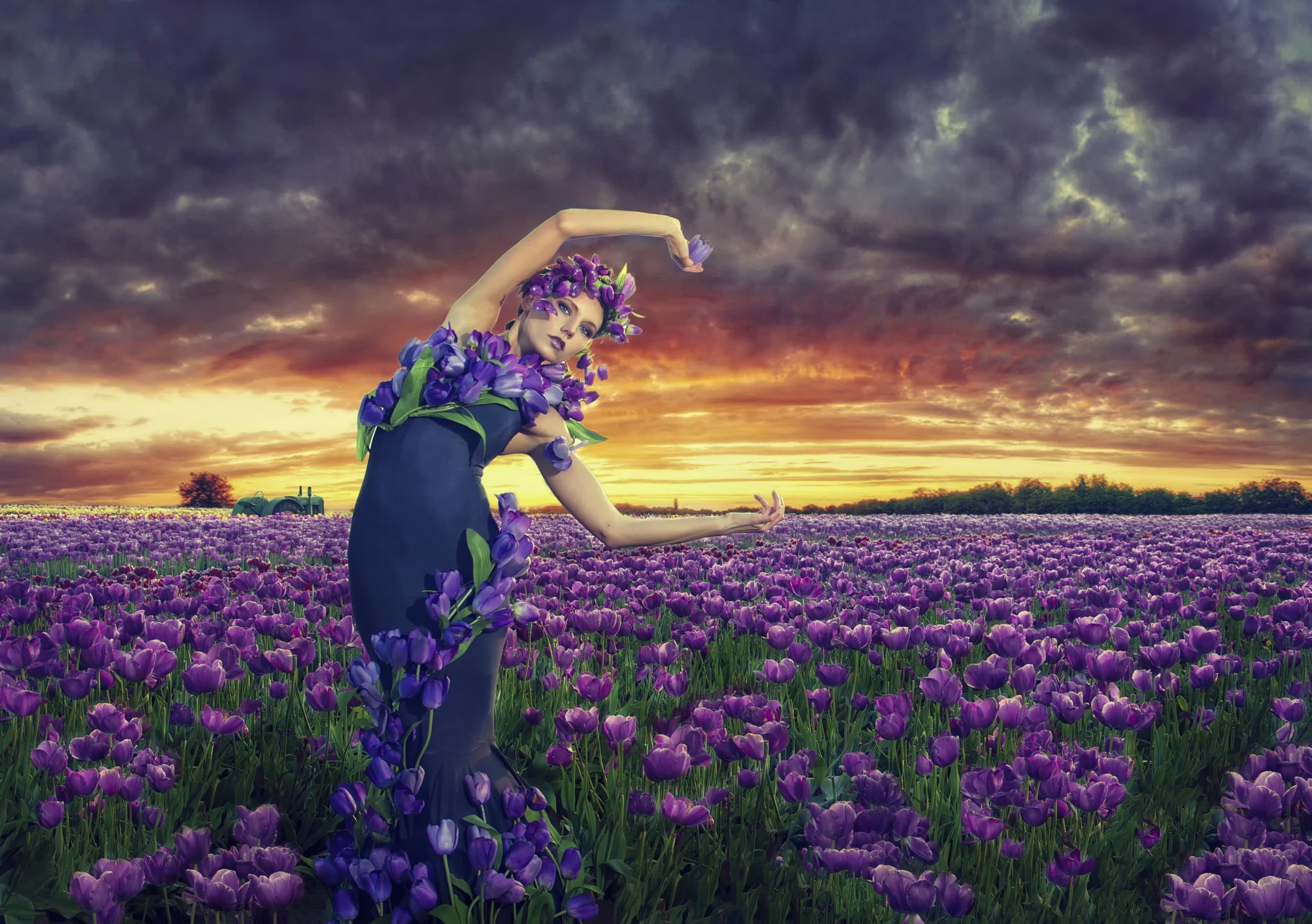 Laden Sie das Blume, Sonnenaufgang, Tulpe, Modell, Frauen, Künstlerisch, Shawna Colton-Bild kostenlos auf Ihren PC-Desktop herunter