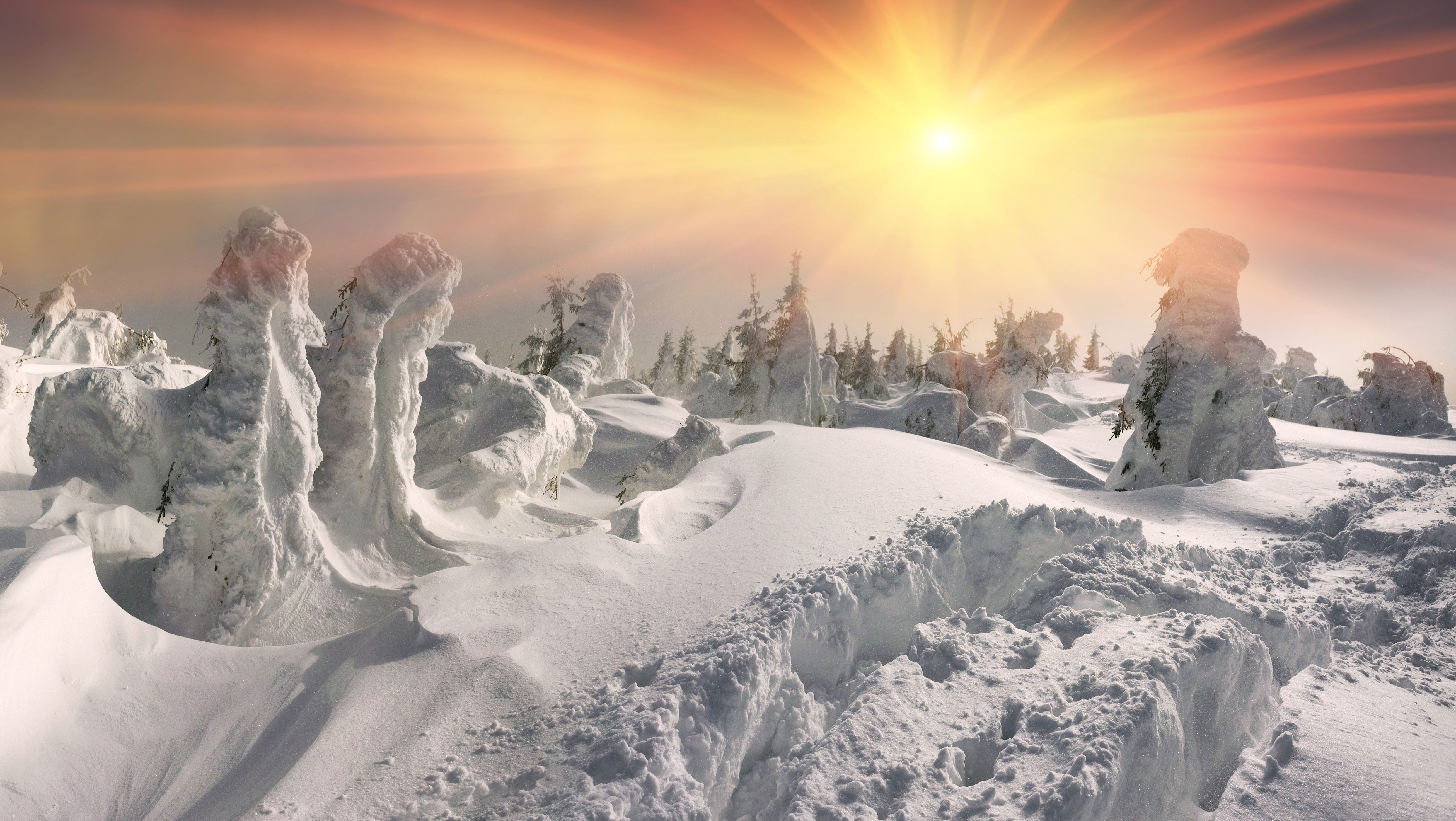 Free download wallpaper Winter, Nature, Snow, Earth, Sunbeam on your PC desktop