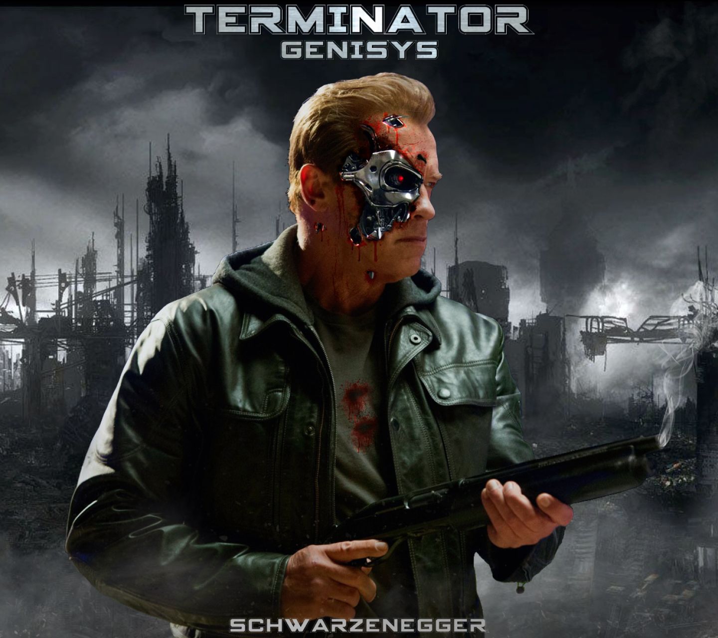 Laden Sie das Arnold Schwarzenegger, Terminator, Poster, Filme, Terminator Genisys-Bild kostenlos auf Ihren PC-Desktop herunter