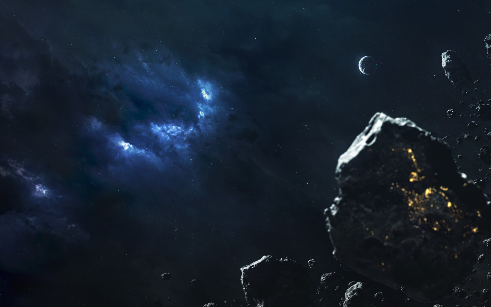 Скачать картинку Астероид, Научная Фантастика в телефон бесплатно.