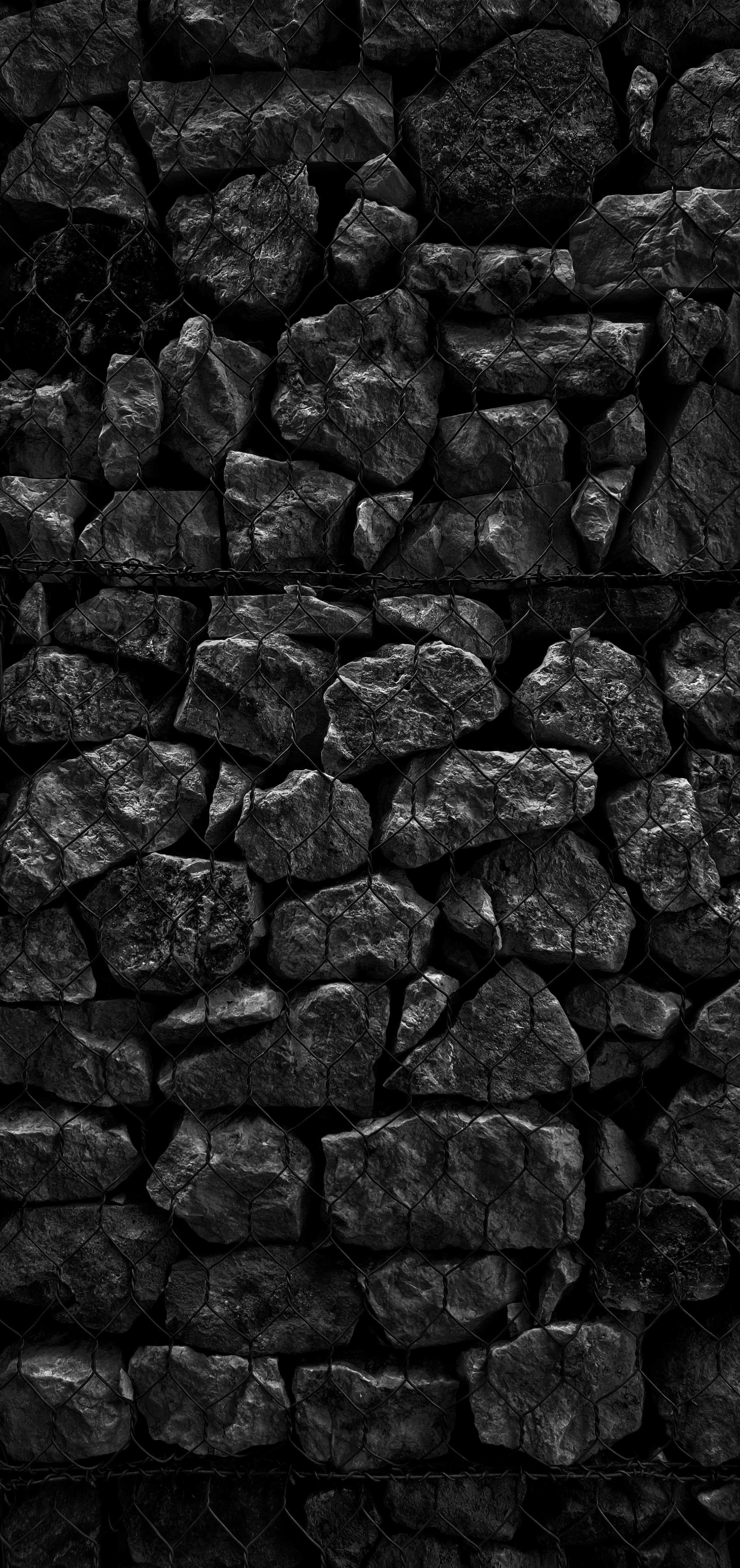 Download mobile wallpaper Fence, Stones, Stone, Grid, Metallic, Texture, Textures, Metal for free.