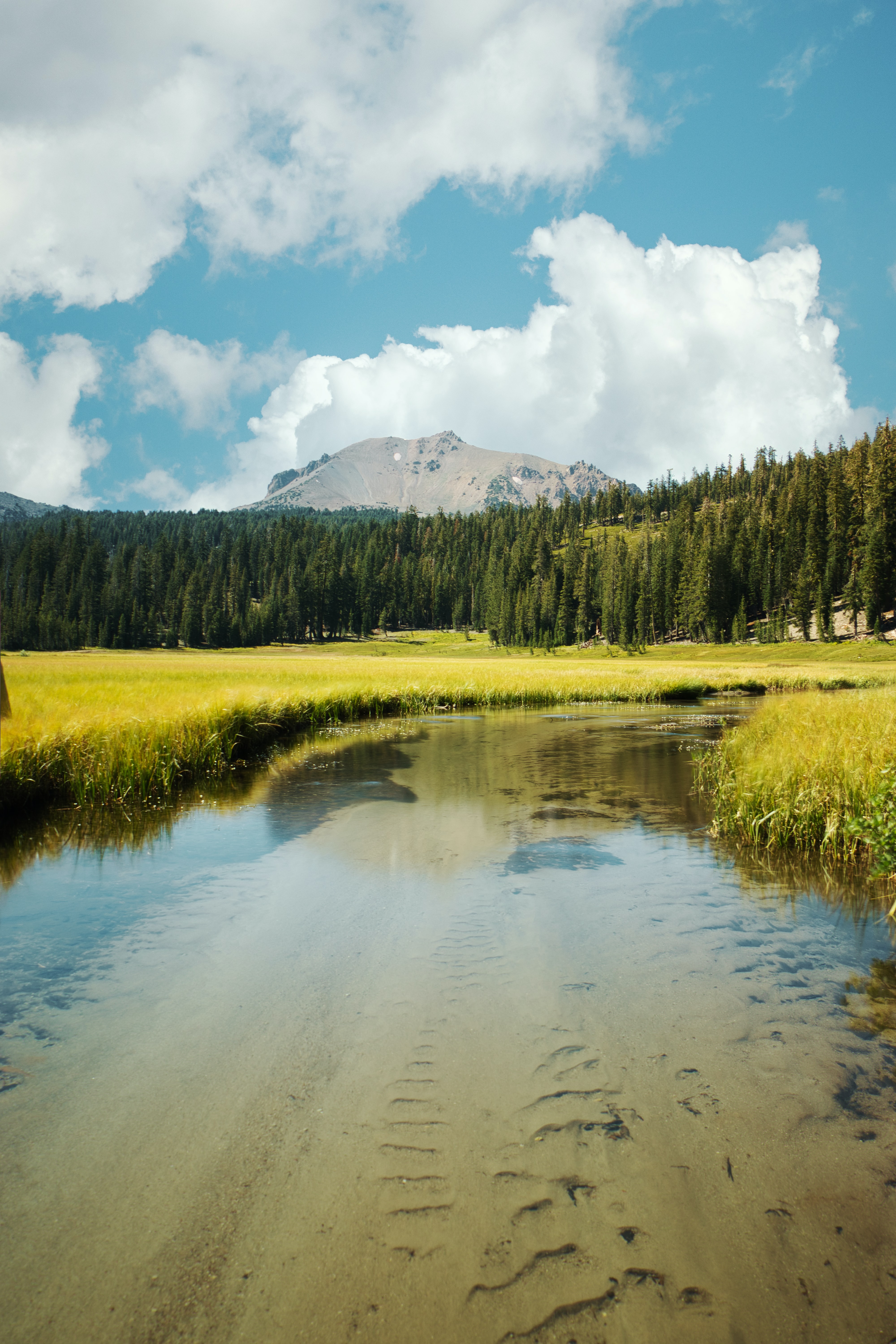 Free download wallpaper Nature, Grass, Lake, Trees, Mountains, Landscape on your PC desktop