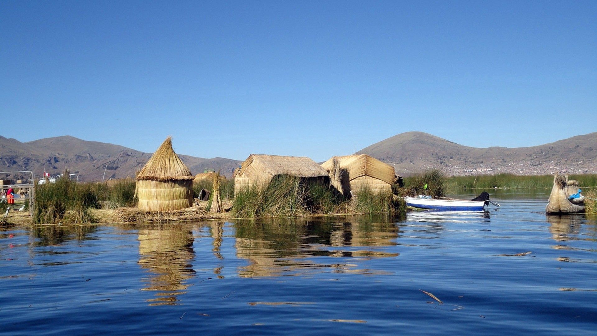 nature, grass, sky, boats, lake titicaca Ultra HD, Free 4K, 32K