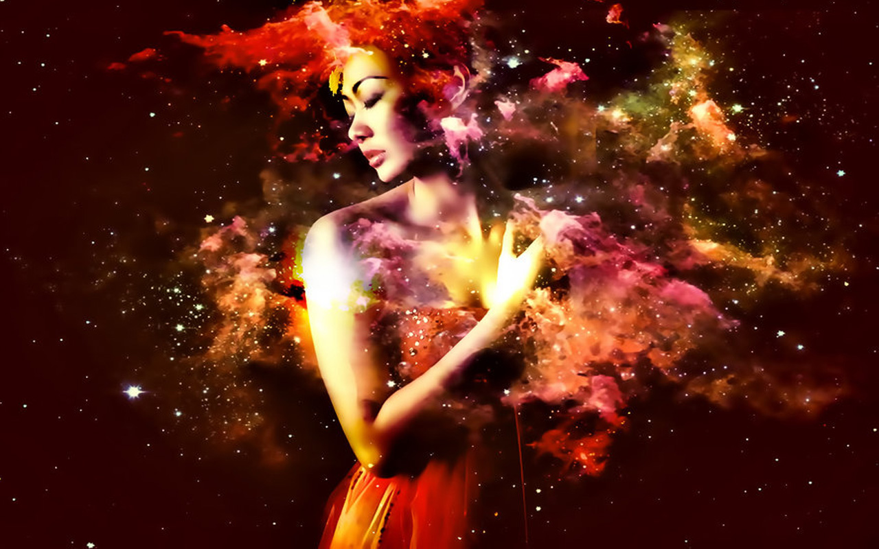 Free download wallpaper Colors, Space, Artistic, Women on your PC desktop