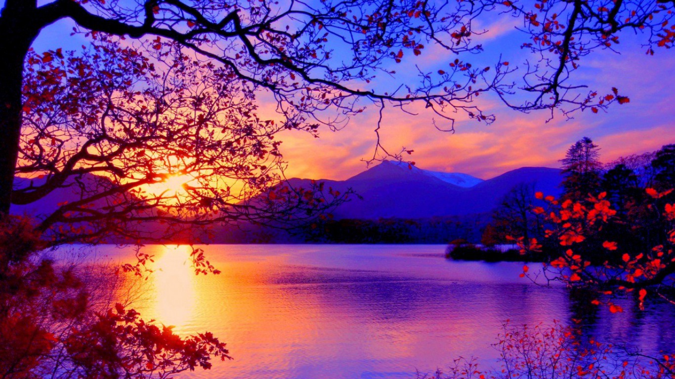 Free download wallpaper Sunset, Lake, Earth, Photography on your PC desktop