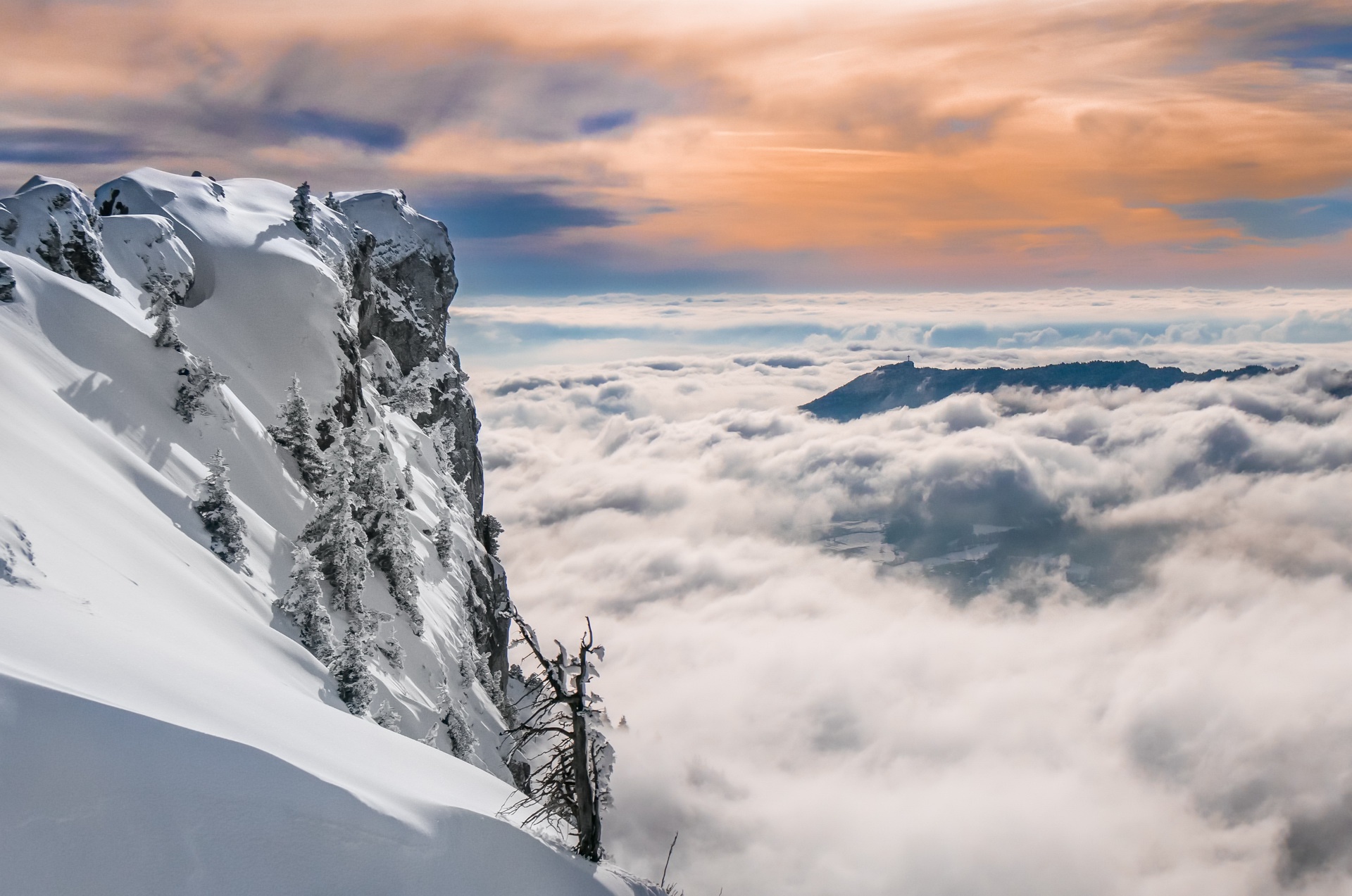 Descarga gratuita de fondo de pantalla para móvil de Invierno, Naturaleza, Nieve, Horizonte, Niebla, Tierra/naturaleza.