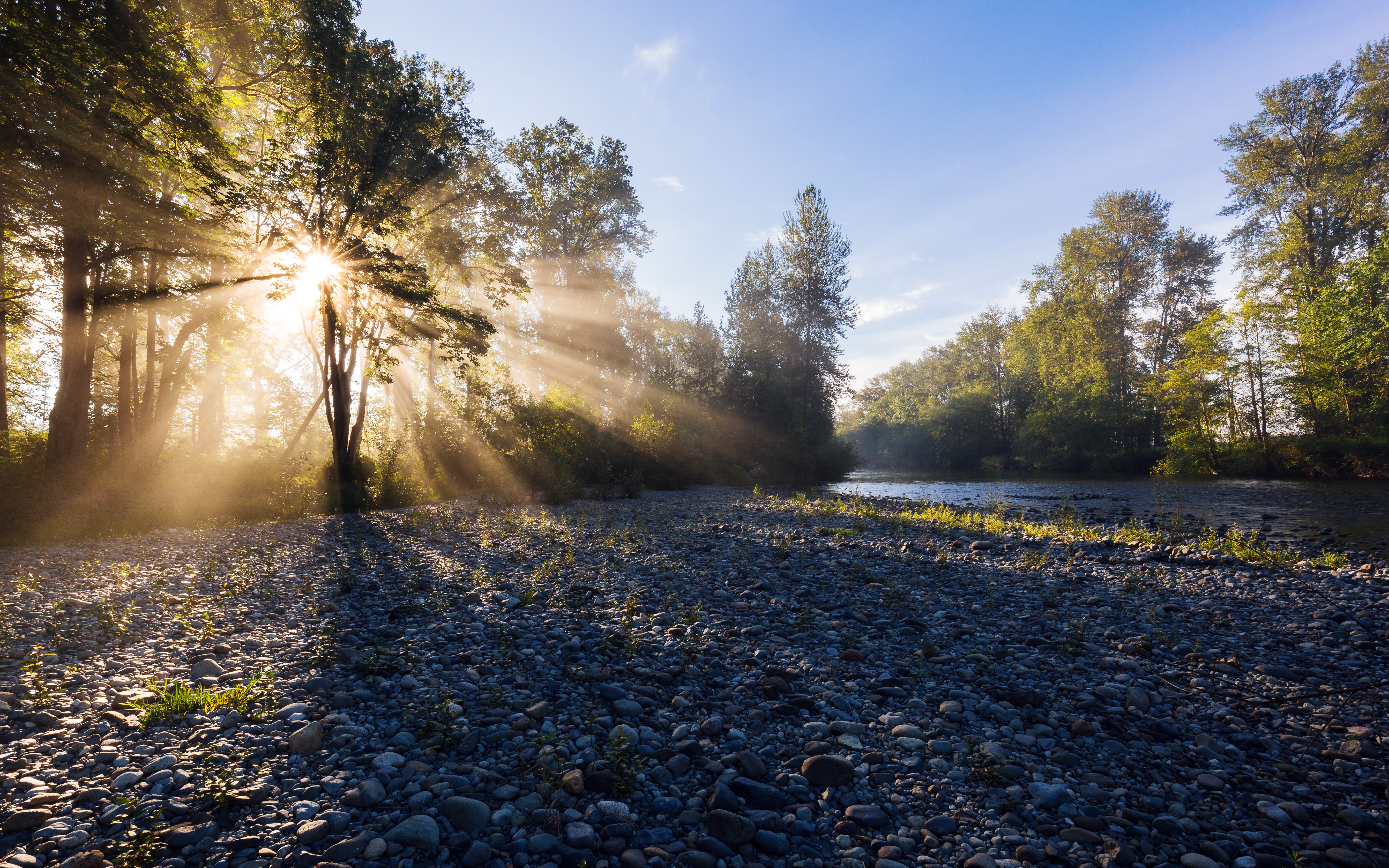 Free download wallpaper Nature, Earth, Stone, River, Sunbeam on your PC desktop