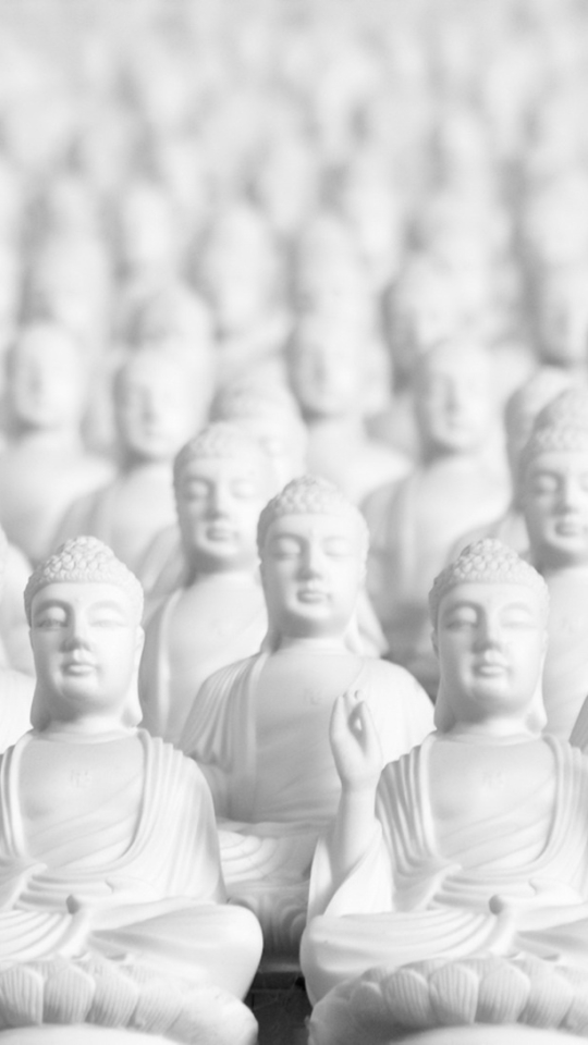 Скачать картинку Будда, Белый, Статуя, Религиозные в телефон бесплатно.