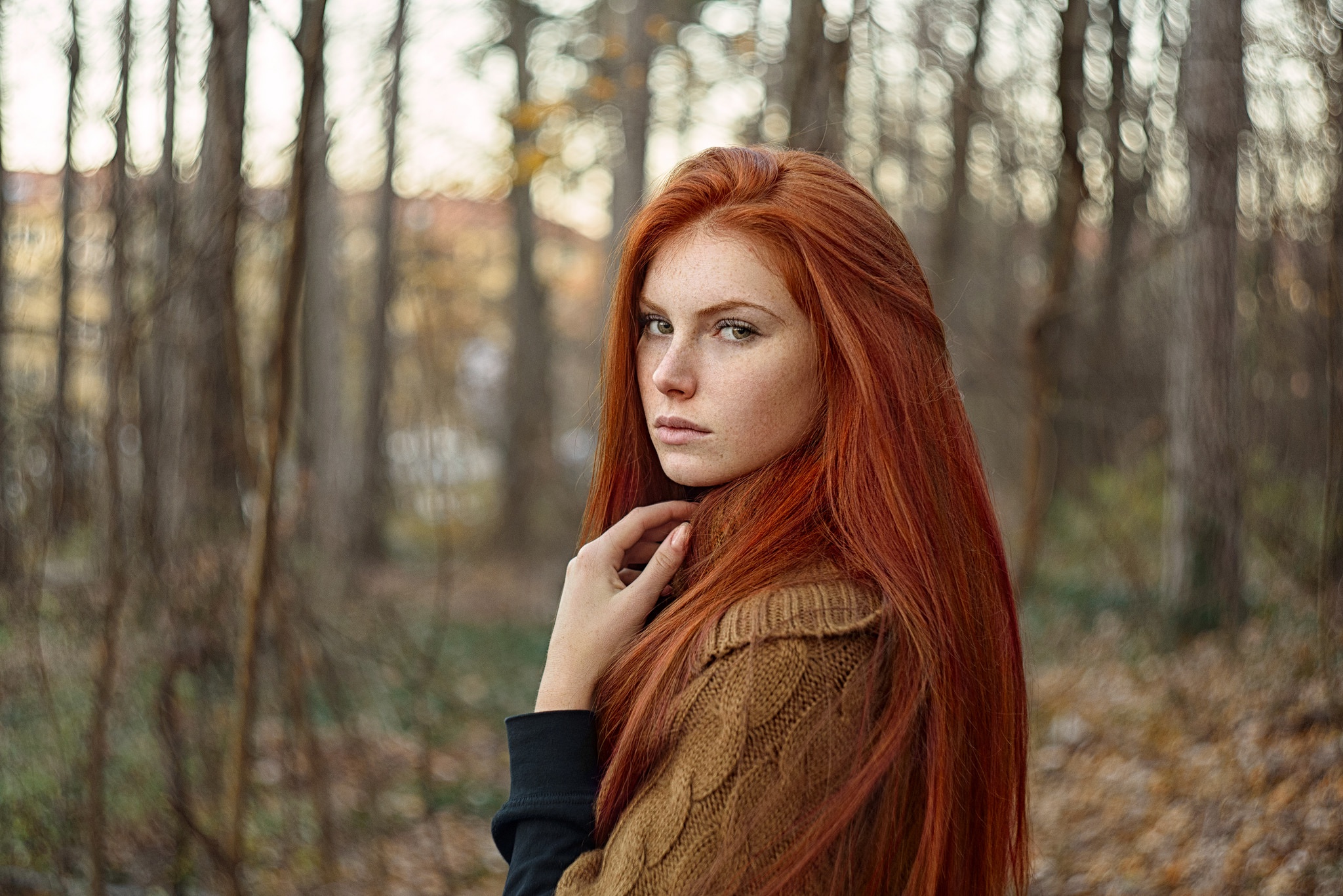 Free download wallpaper Redhead, Model, Women, Long Hair, Depth Of Field on your PC desktop