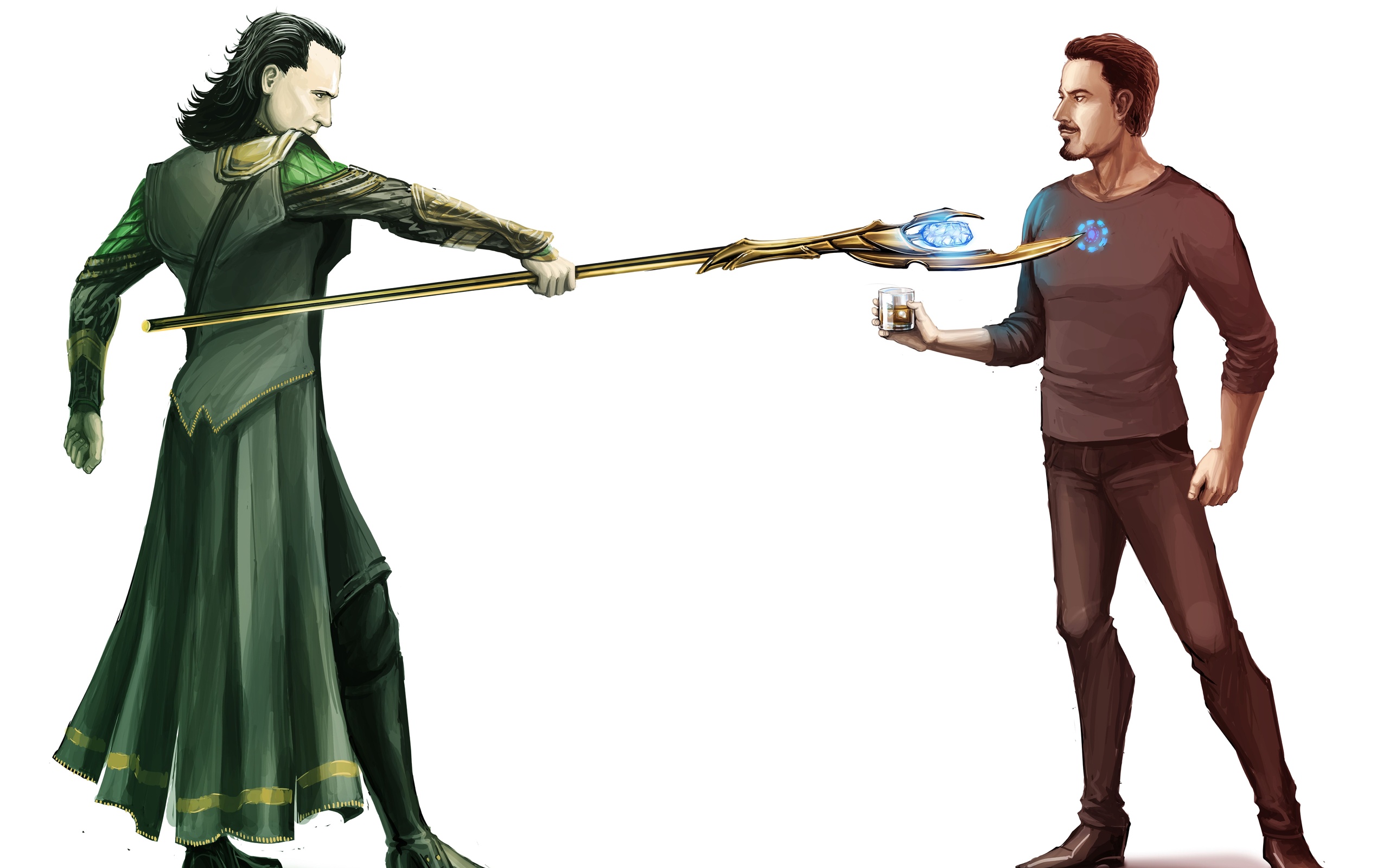 Téléchargez des papiers peints mobile Loki (Marvel Comics), Tony Stark, Les Vengeurs, Homme De Fer, Bande Dessinées gratuitement.