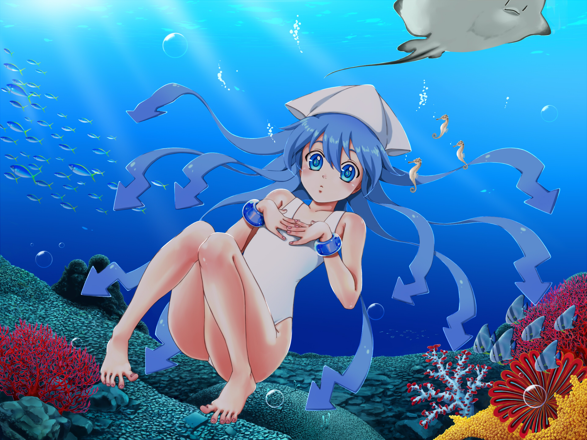 771071 Hintergrundbild herunterladen animes, tintenfischmädchen, ika musume - Bildschirmschoner und Bilder kostenlos