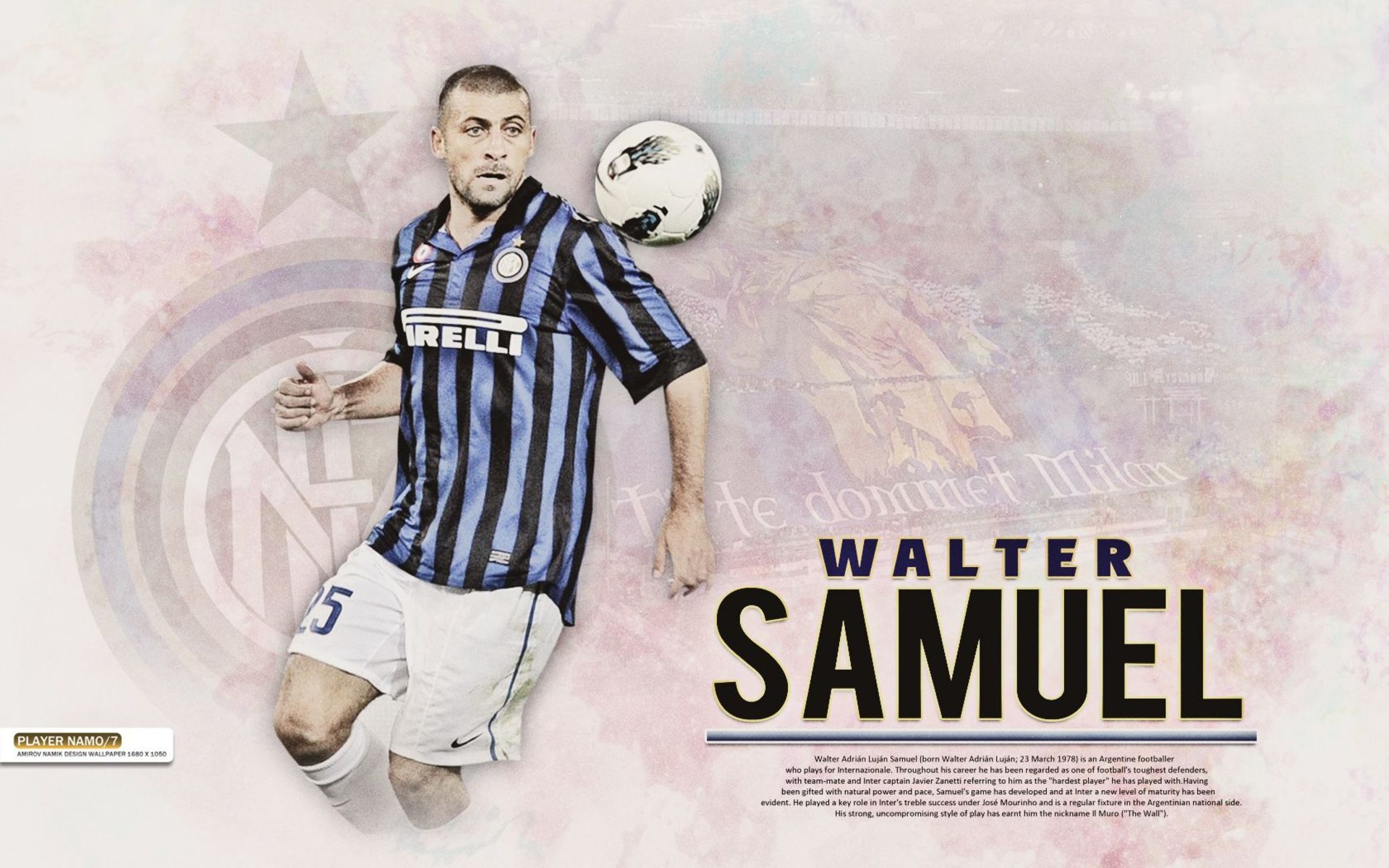 Handy-Wallpaper Sport, Fußball, Inter Mailand, Walther Samuel kostenlos herunterladen.